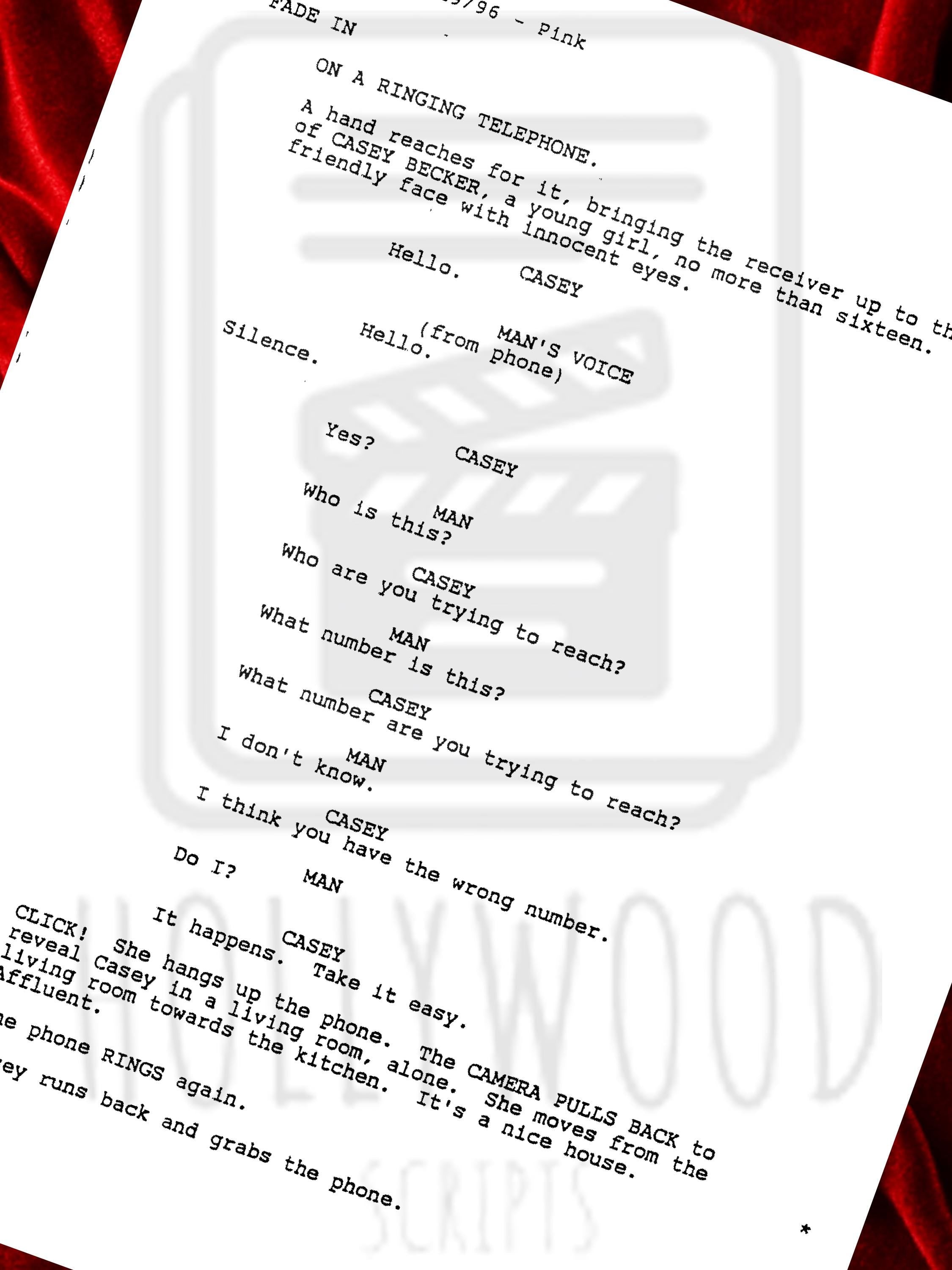 SCREAM Signed Movie Script with Wes Craven, Roger L. Jackson – Ghostface, Neve Campbell & cast autographs