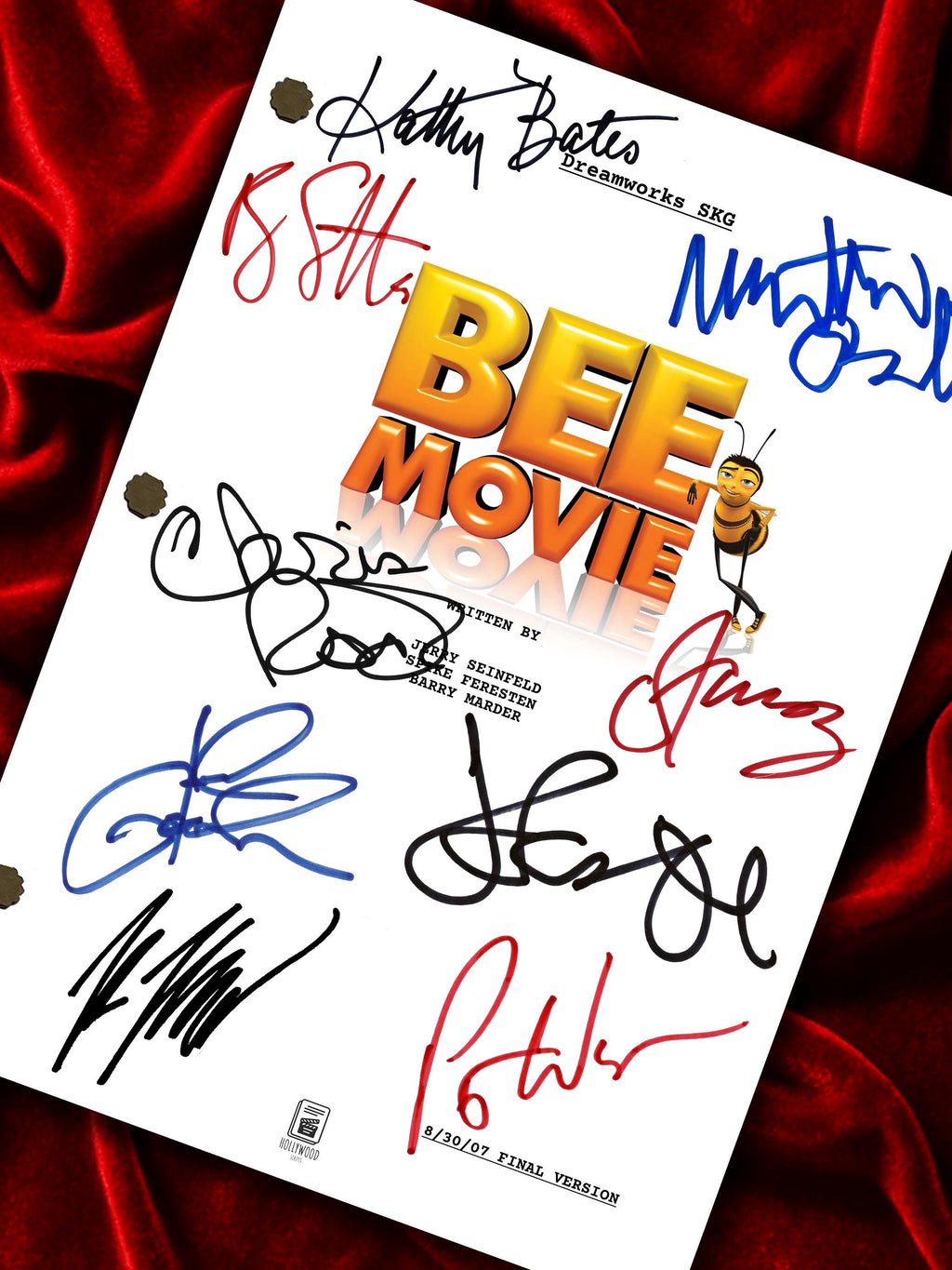 Bee Movie Signed Movie Script, Full Screenplay Reproduction + Cast Autographs