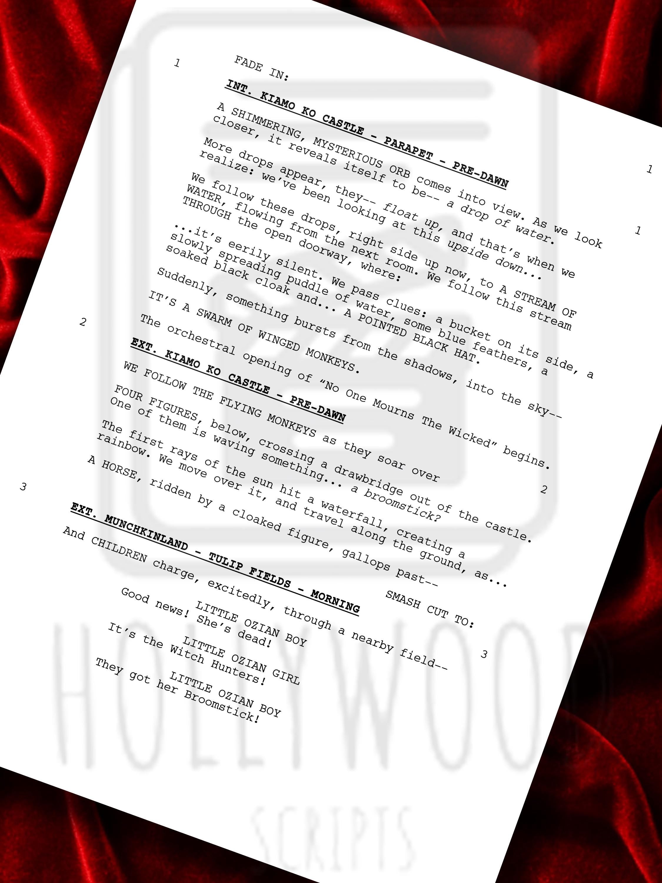 Wicked Merchandise Signed Movie Script Screenplay Reproduction