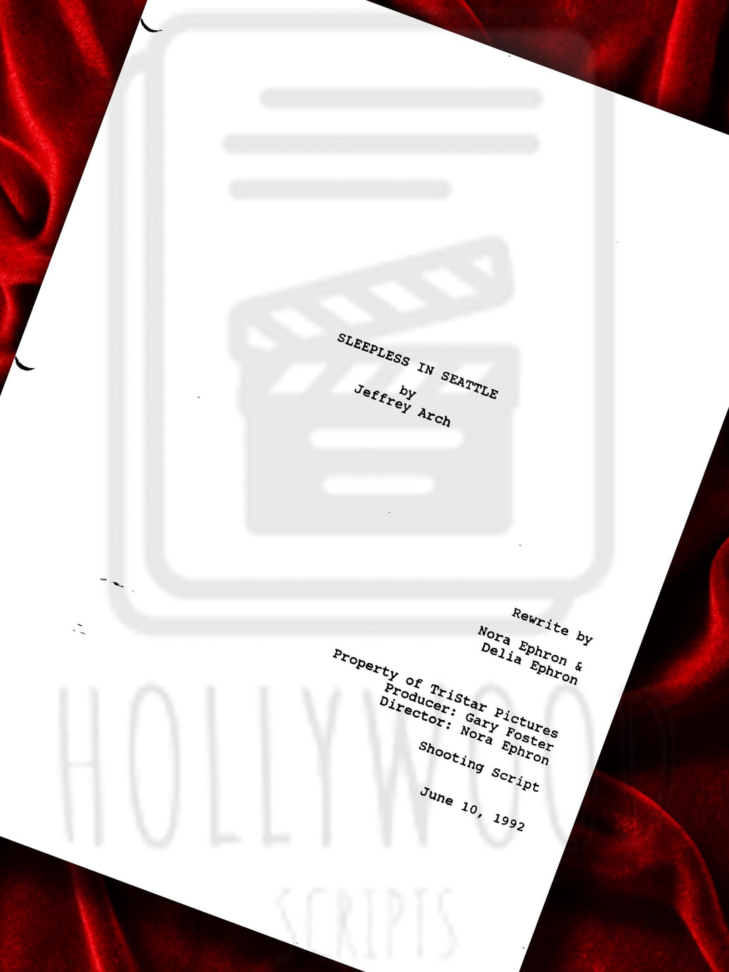 Sleepless In Seattle, Signed Movie Script, Full Screenplay Reproduction + Cast Autographs, Tom Hanks, Autograph, Memorabilia, Present