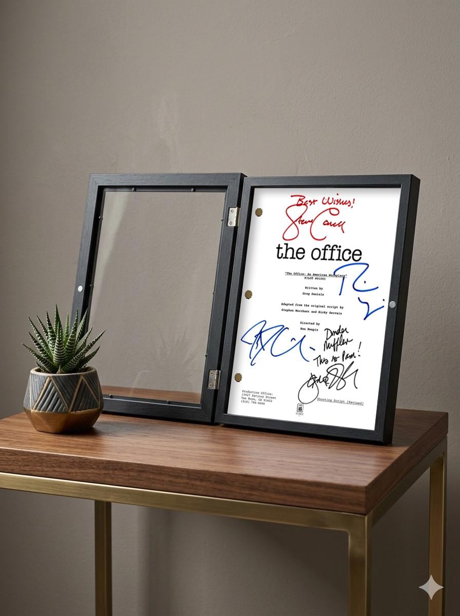 The Office US Pilot TV Show Signed Script with Steve Carell, Rainn Wilson, John Krasinski & Jenna Fischer Autographs