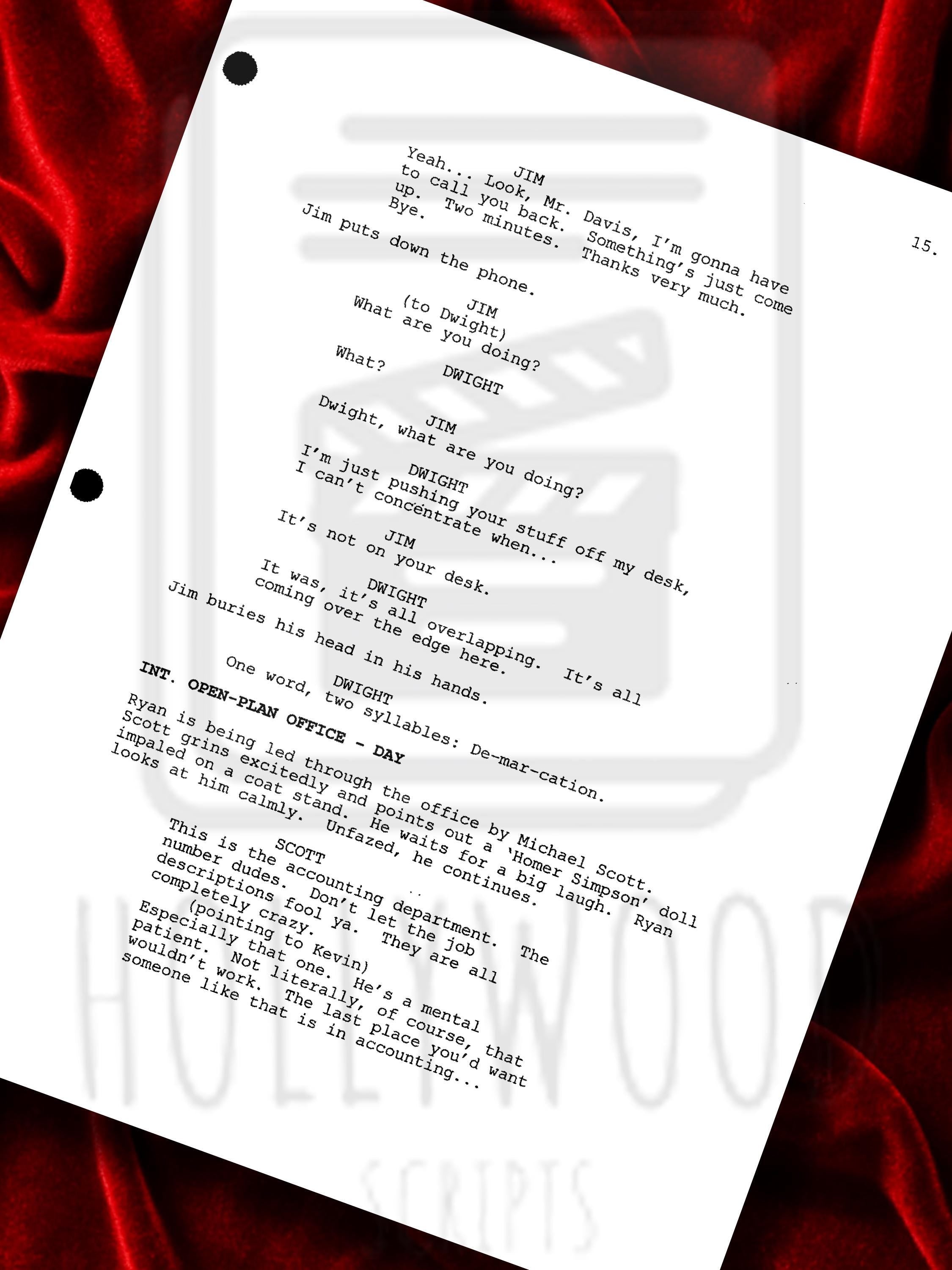 The Office Signed TV Pilot Script, Full Screenplay Reproduction + Cast Autographs, Dunder Mifflin, Jim & Pam