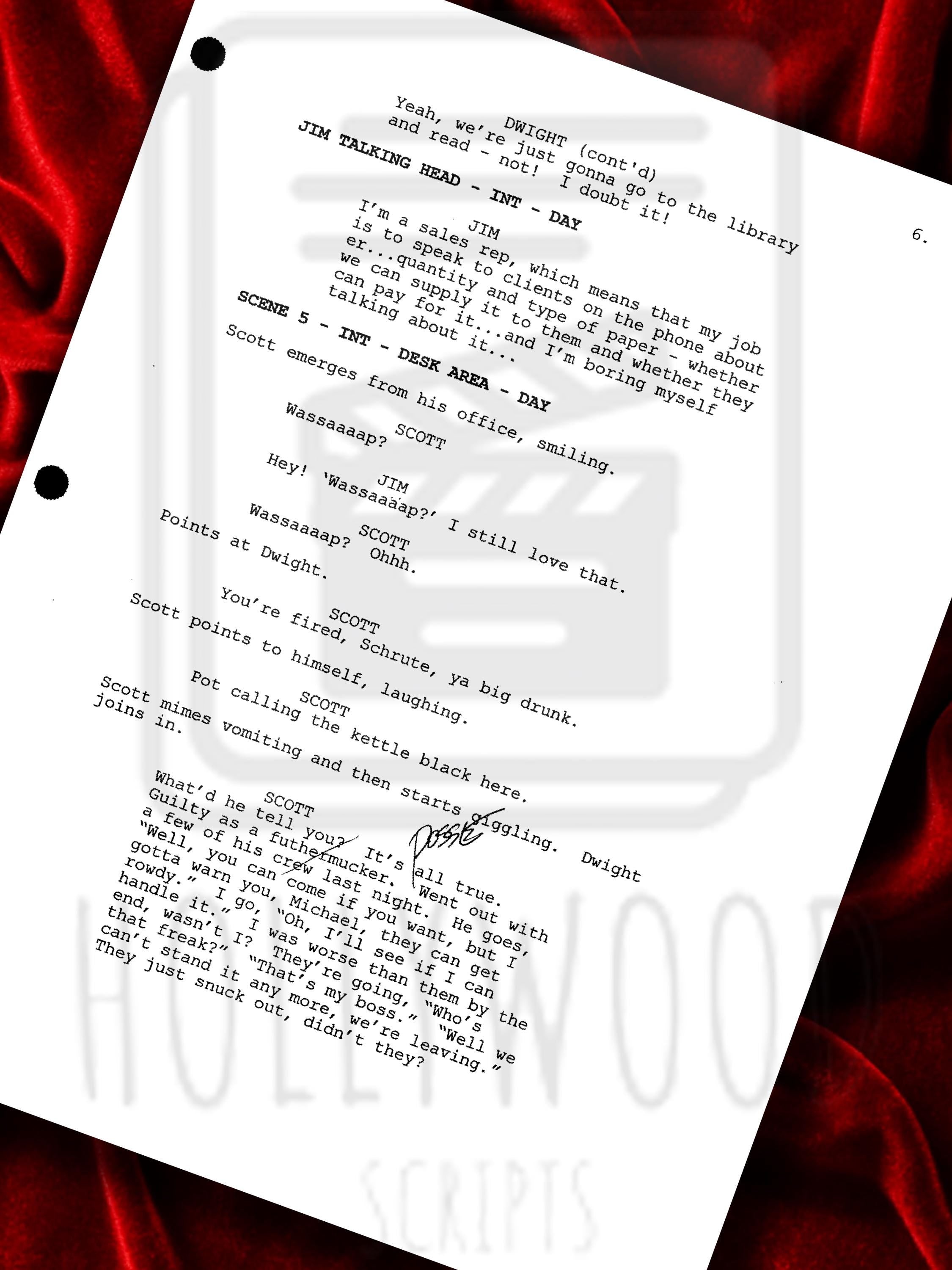 The Office Signed TV Pilot Script, Full Screenplay Framed Reproduction + Cast Autographs, Dunder Mifflin, Jim & Pam