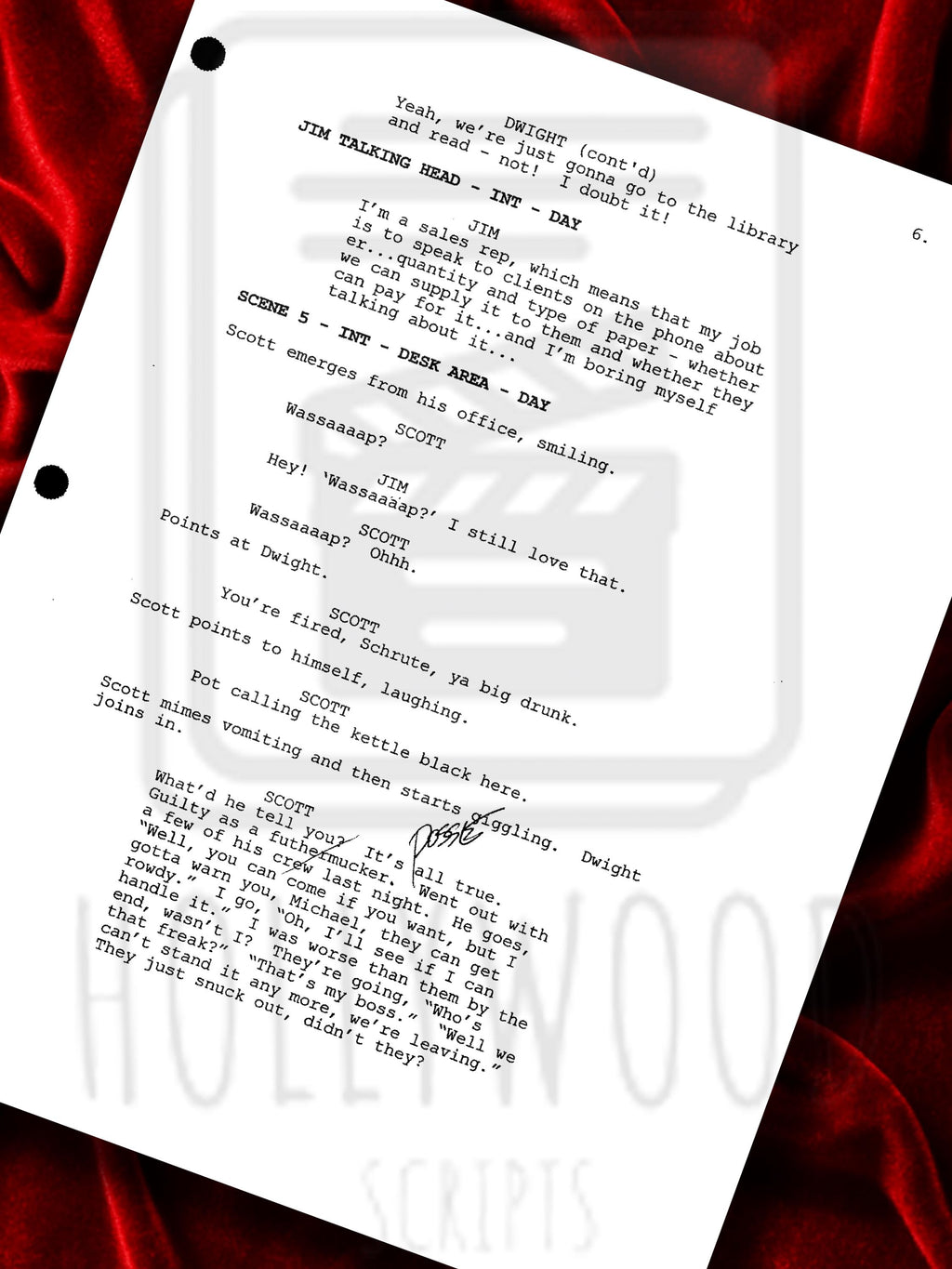 The Office Signed TV Pilot Script, Full Screenplay Reproduction + Cast Autographs, Dunder Mifflin, Jim & Pam