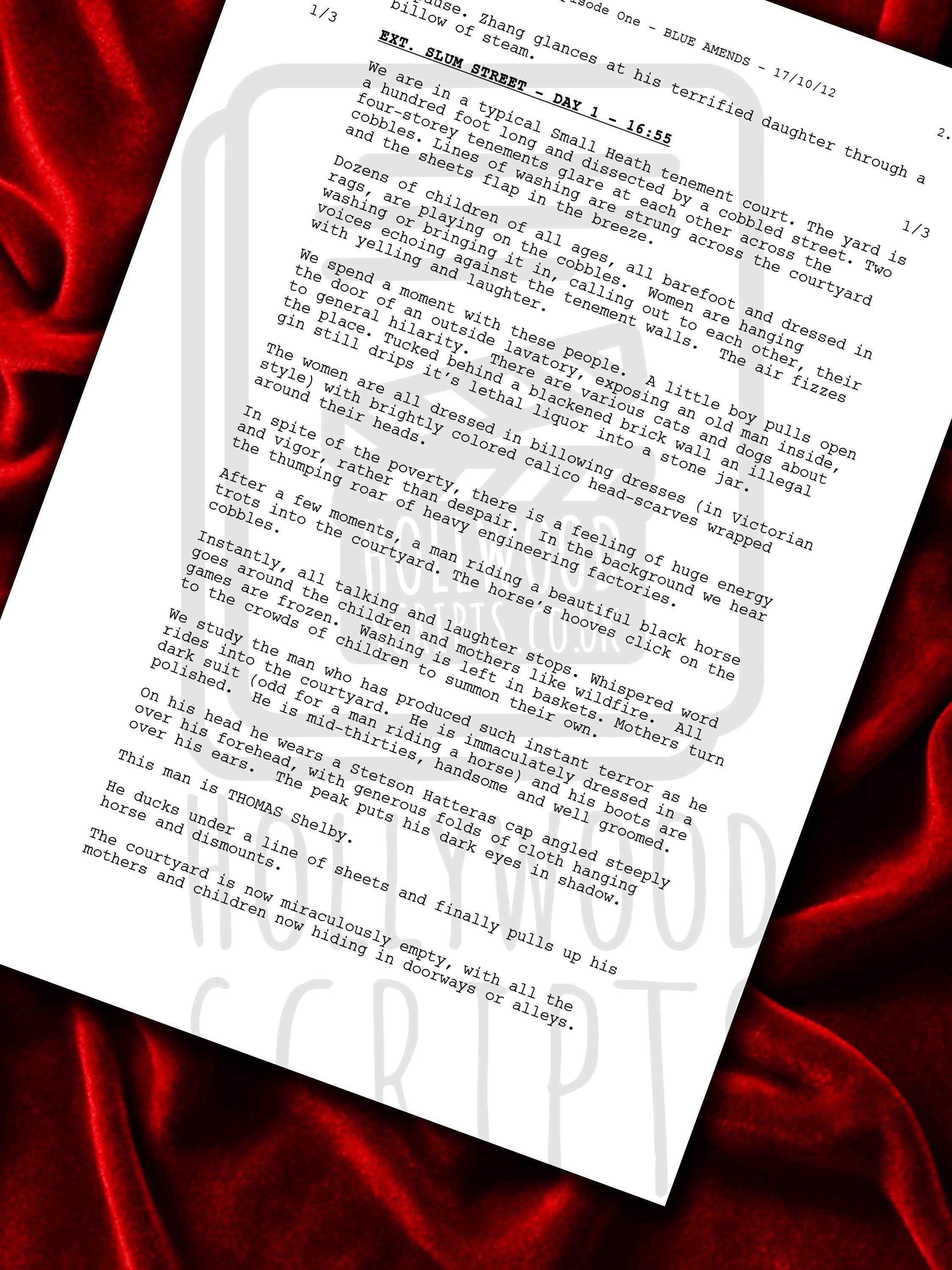 Peaky Blinders Signed TV Pilot Script, Full Screenplay Reproduction + Cast Autographs
