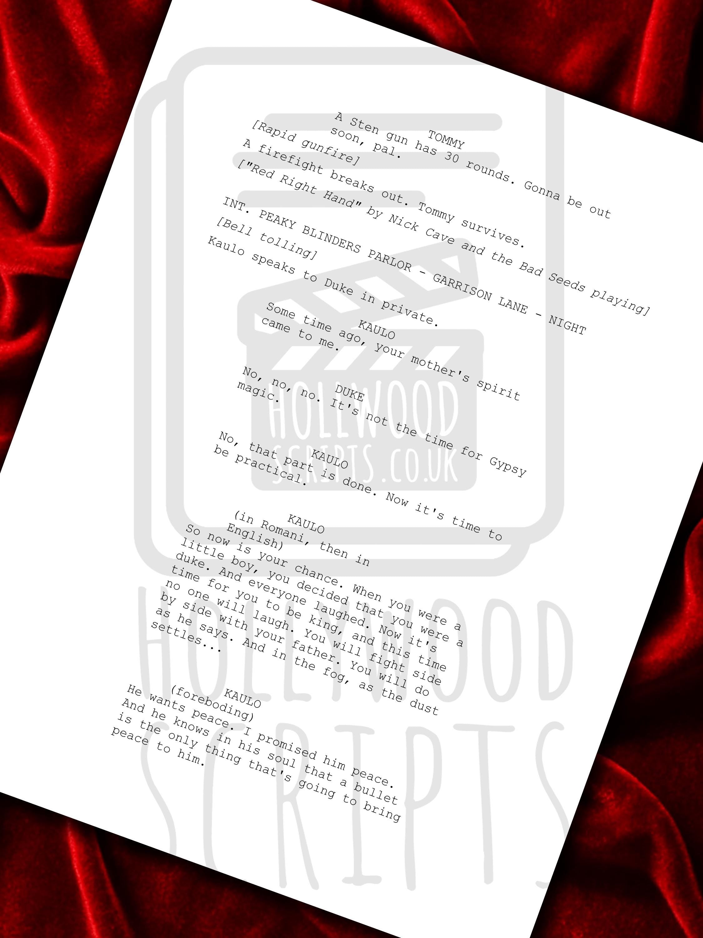 Peaky Blinders The Immortal Man, Signed Movie Script, Full Screenplay Reproduction + Cast Autographs