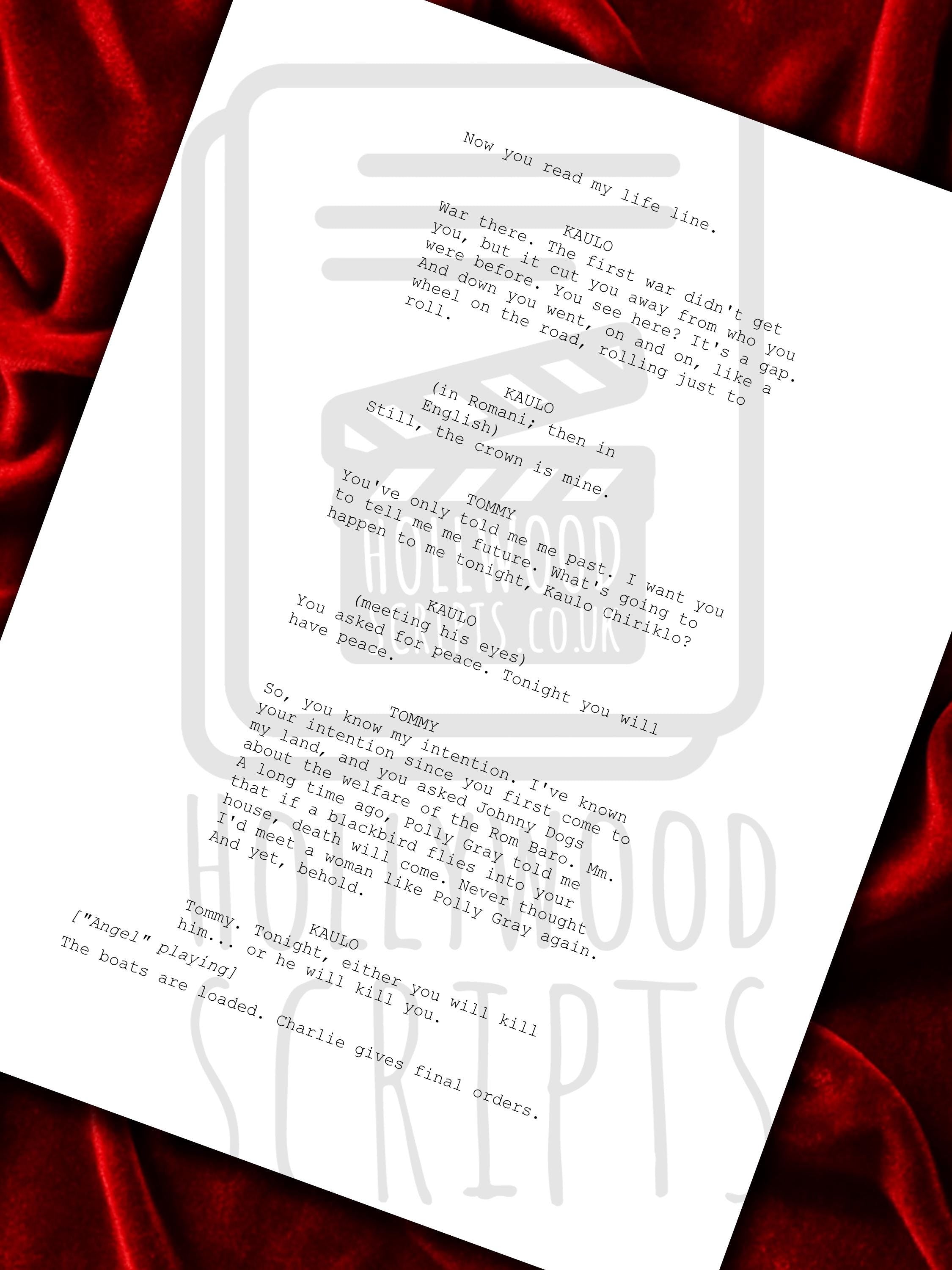 Peaky Blinders The Immortal Man, Signed Movie Script, Full Screenplay Reproduction + Cast Autographs