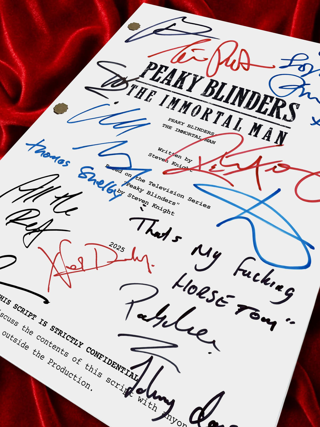 Peaky Blinders The Immortal Man, Signed Movie Script, Full Screenplay Reproduction + Cast Autographs