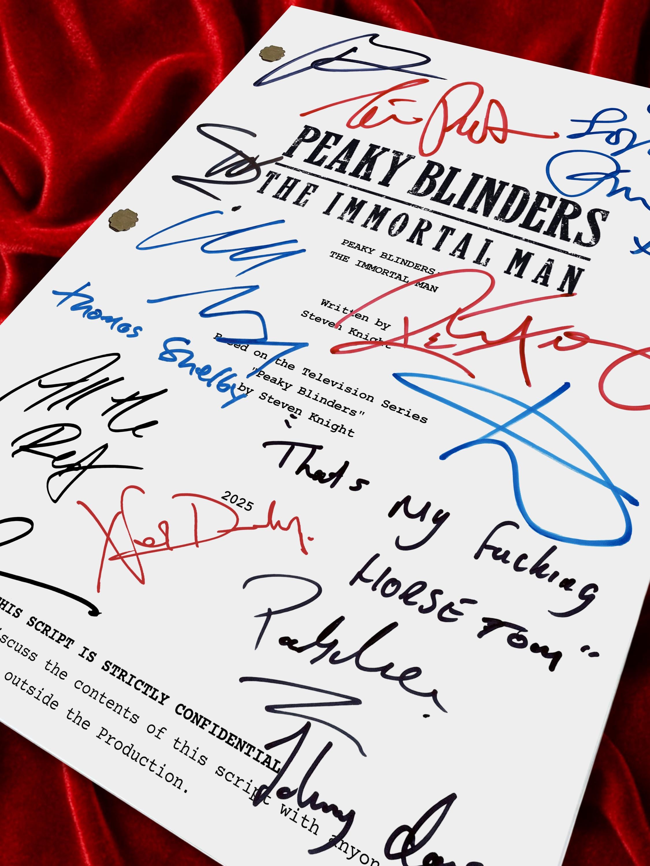Peaky Blinders The Immortal Man, Signed Movie Script, Full Screenplay Reproduction + Cast Autographs
