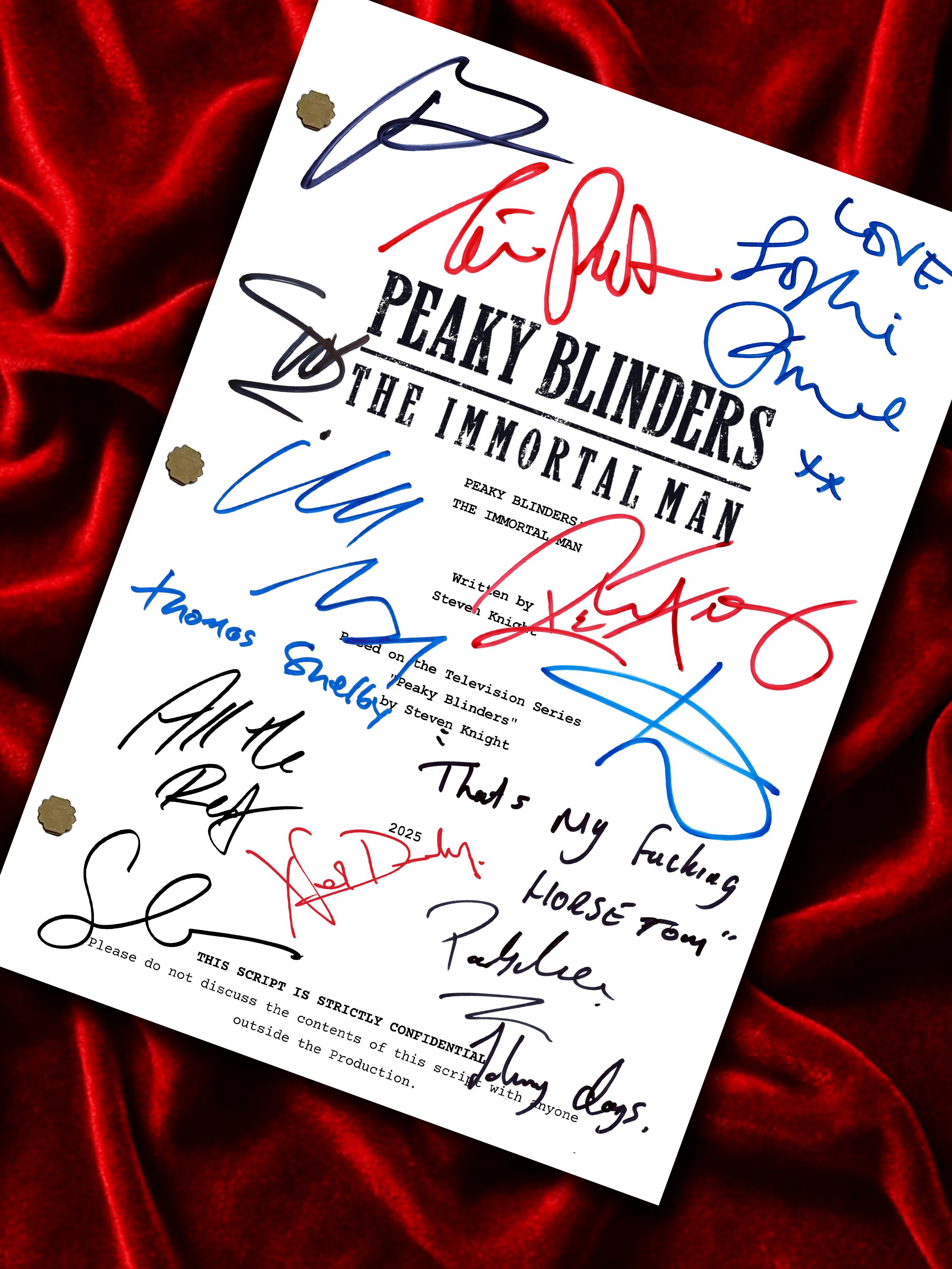 Peaky Blinders The Immortal Man, Signed Movie Script, Full Screenplay Reproduction + Cast Autographs