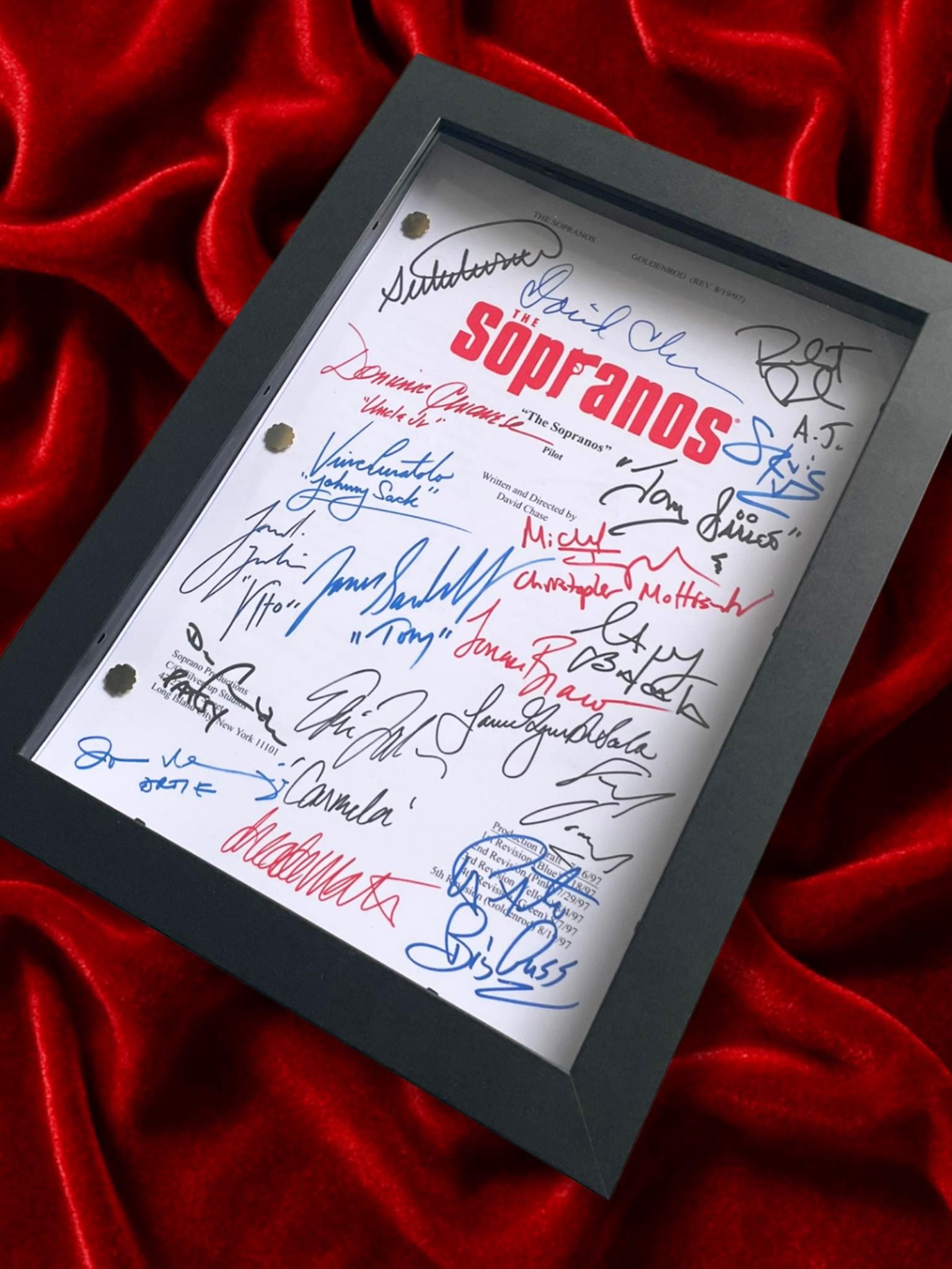 The Sopranos, Signed TV Pilot Script, Full Screenplay Reproduction + Cast Autographs, Sopranos Merch, Movie Props
