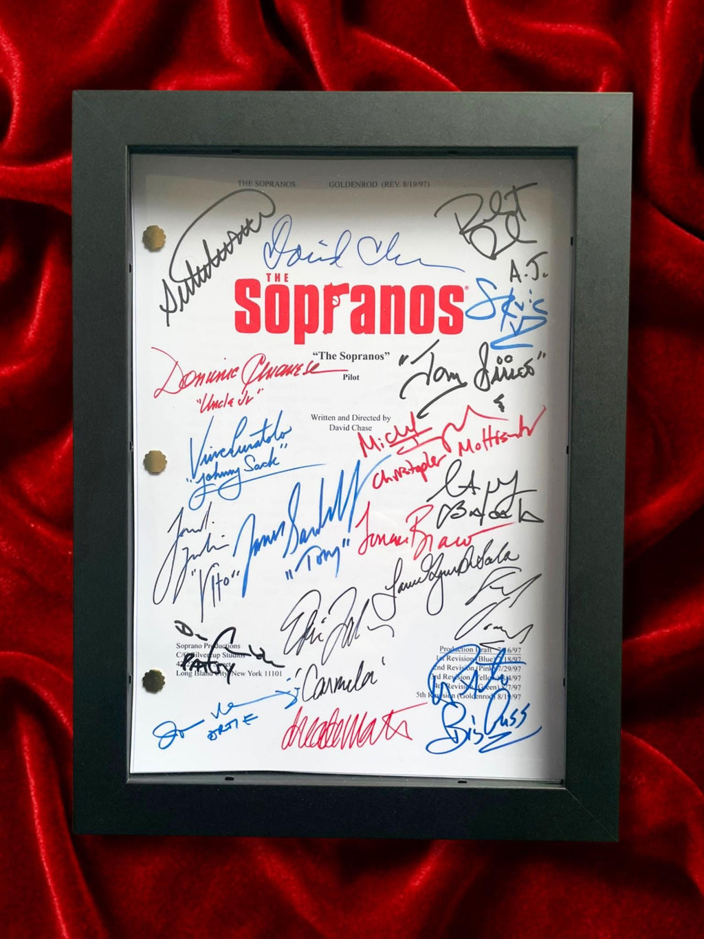 The Sopranos, Signed TV Pilot Script, Full Screenplay Reproduction + Cast Autographs, Sopranos Merch, Movie Props
