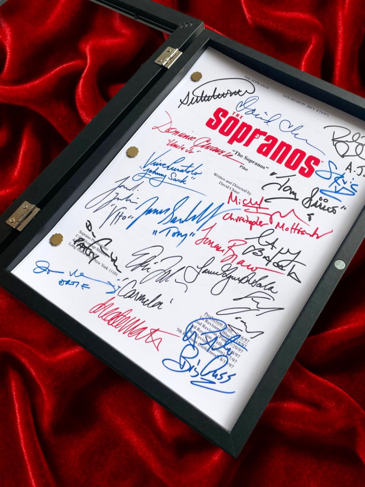 The Sopranos, Signed TV Pilot Script, Full Screenplay Reproduction + Cast Autographs, Sopranos Merch, Movie Props