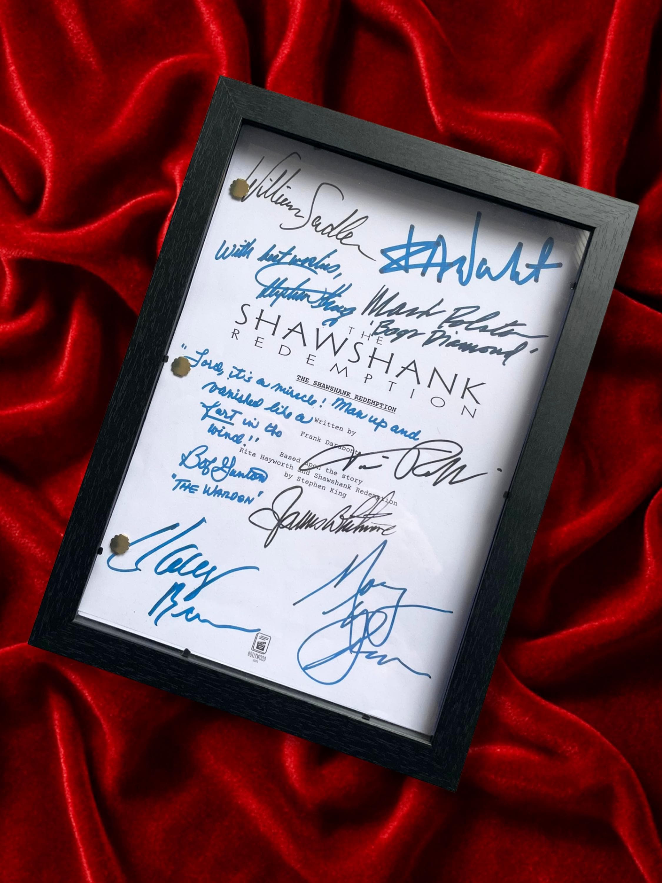 Shawshank Redemption, Signed Movie Script, Full Screenplay Reproduction + Cast Autographs, Morgan Freeman