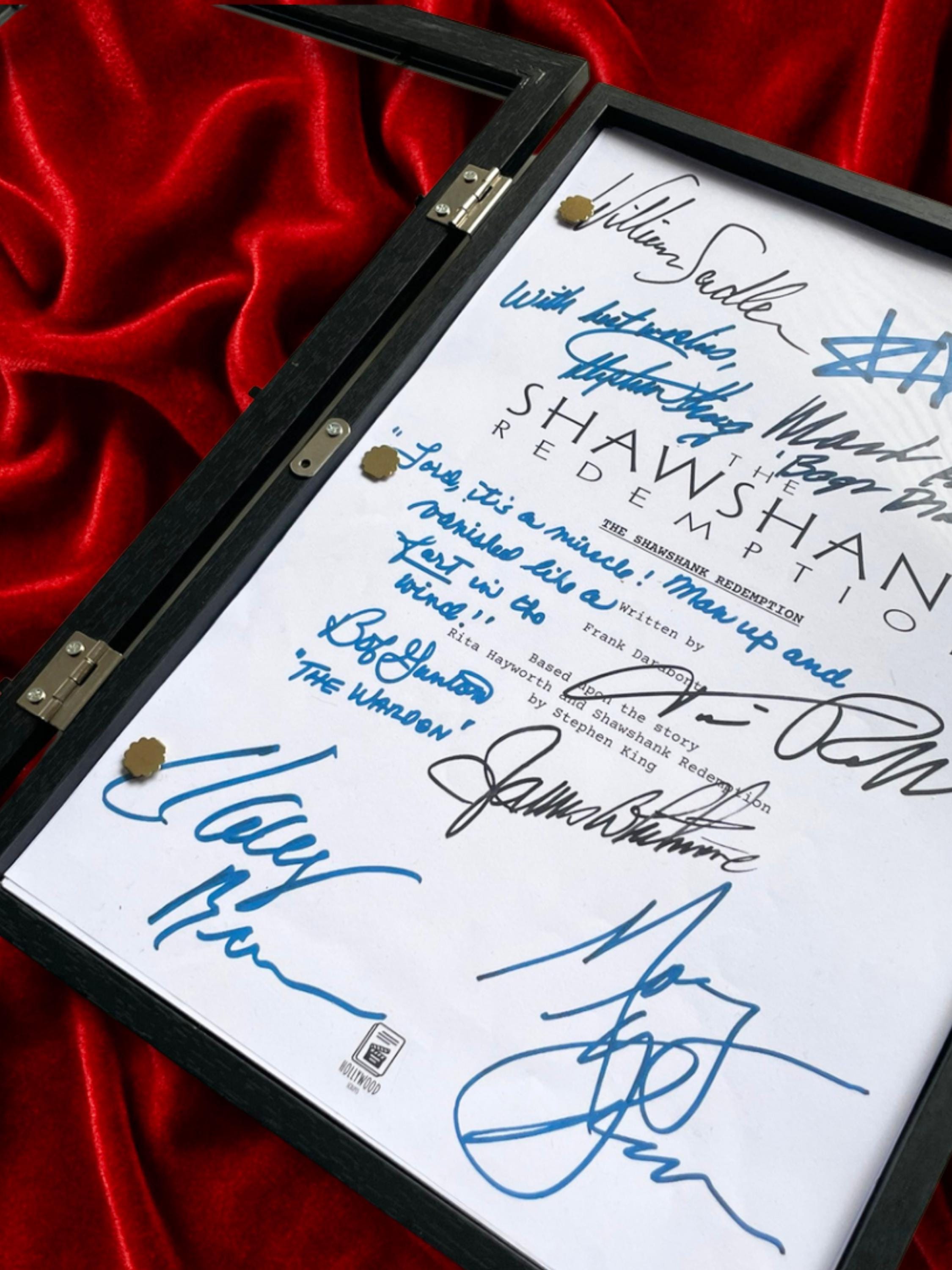 Shawshank Redemption, Signed Movie Script, Full Screenplay Reproduction + Cast Autographs, Morgan Freeman