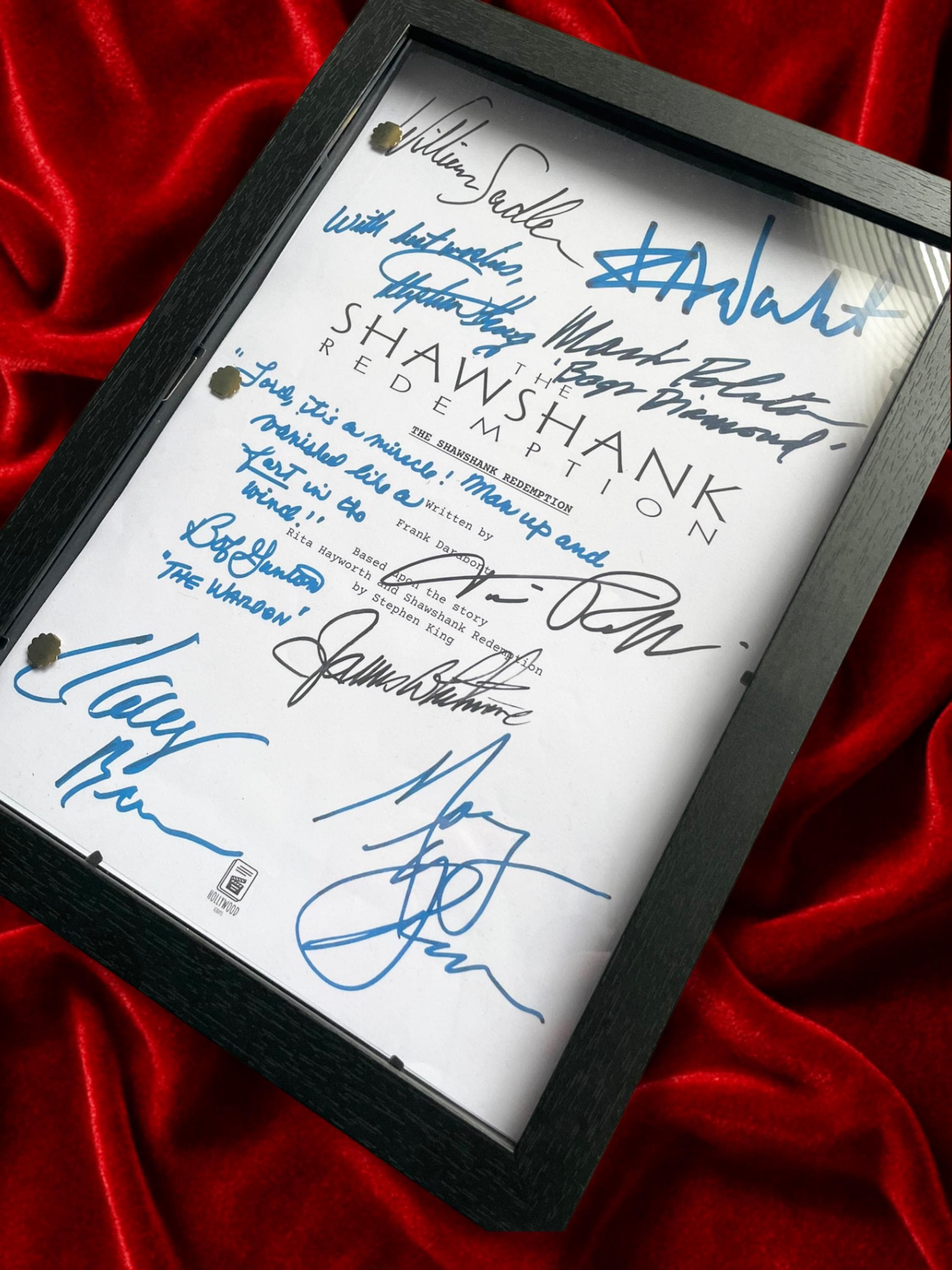 Shawshank Redemption, Signed Movie Script, Full Screenplay Reproduction + Cast Autographs, Morgan Freeman