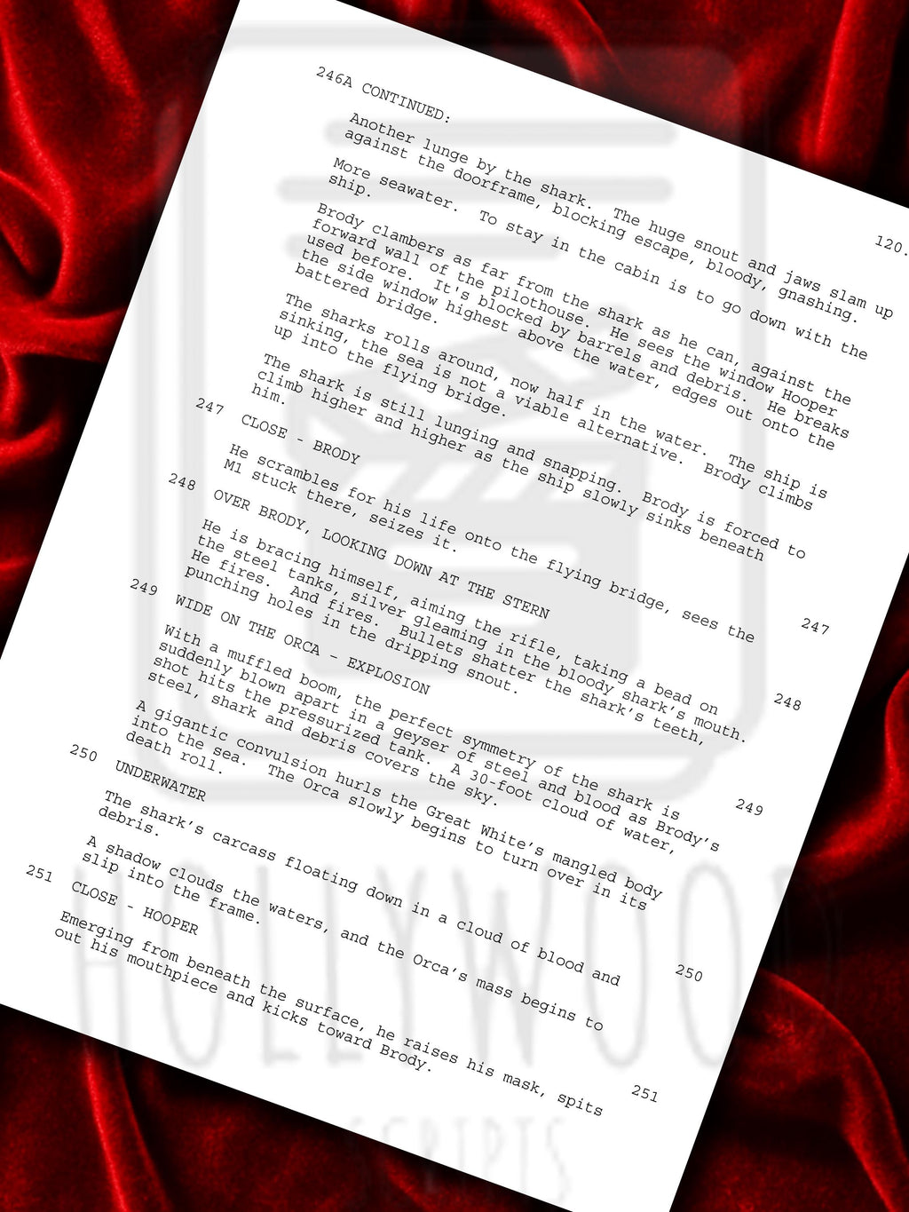 JAWS Signed Movie Script Memorabilia with Roy Scheider, Robert Shaw, Richard Dreyfuss, Steven Speilberg & Cast Autographs