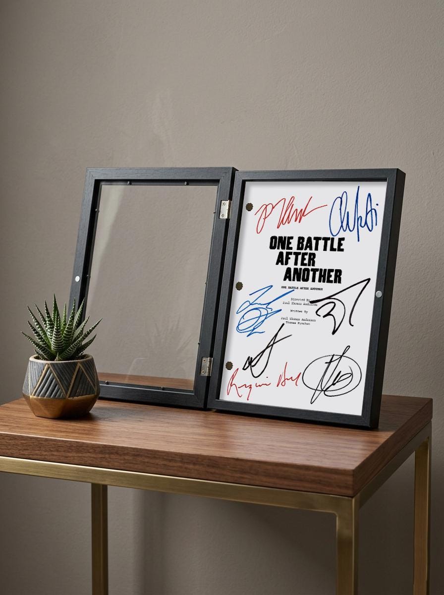One Battle After Another, OBAA Signed Movie Script, Full Screenplay Reproduction + Cast Autographs