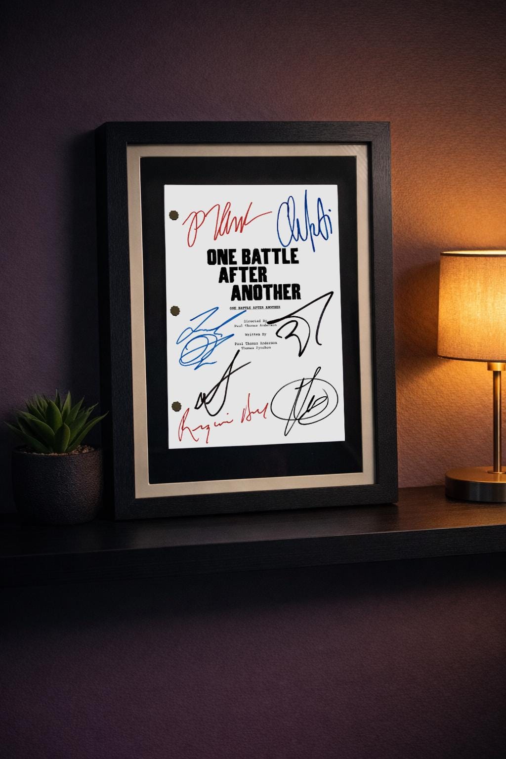 One Battle After Another, OBAA Signed Movie Script, Full Screenplay Reproduction + Cast Autographs