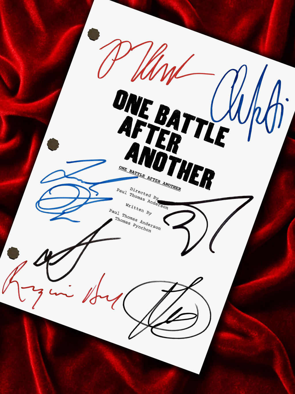 One Battle After Another, OBAA Signed Movie Script, Full Screenplay Reproduction + Cast Autographs