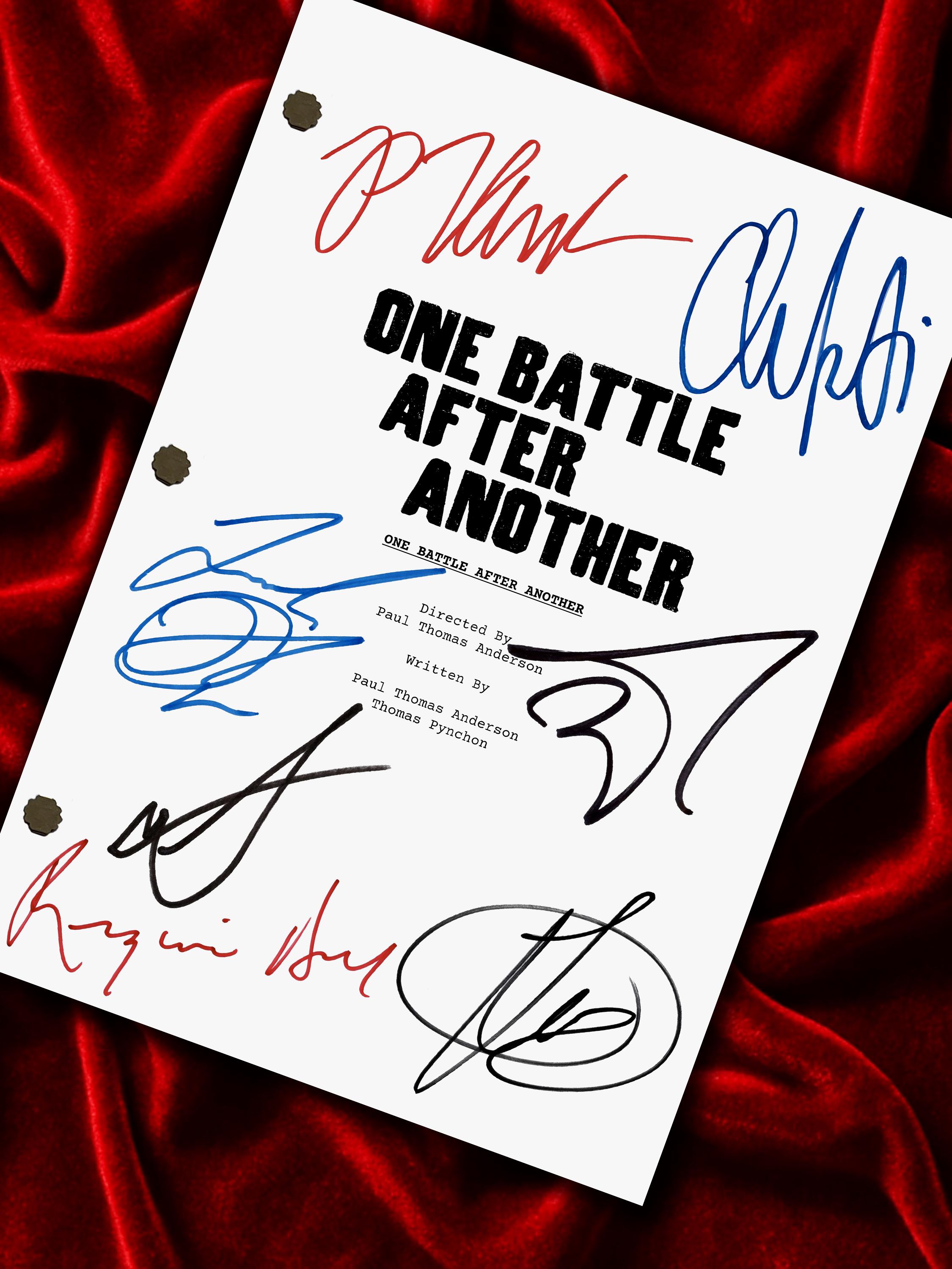 One Battle After Another, OBAA Signed Movie Script, Full Screenplay Reproduction + Cast Autographs