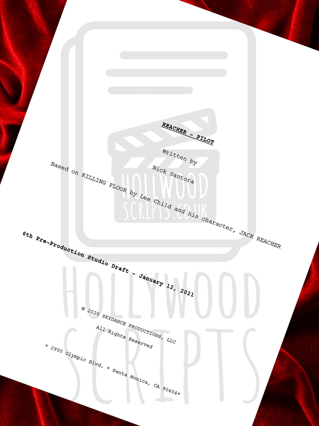 Jack Reacher, Signed TV Pilot Script, Full Screenplay Framed Reproduction + Cast Autographs