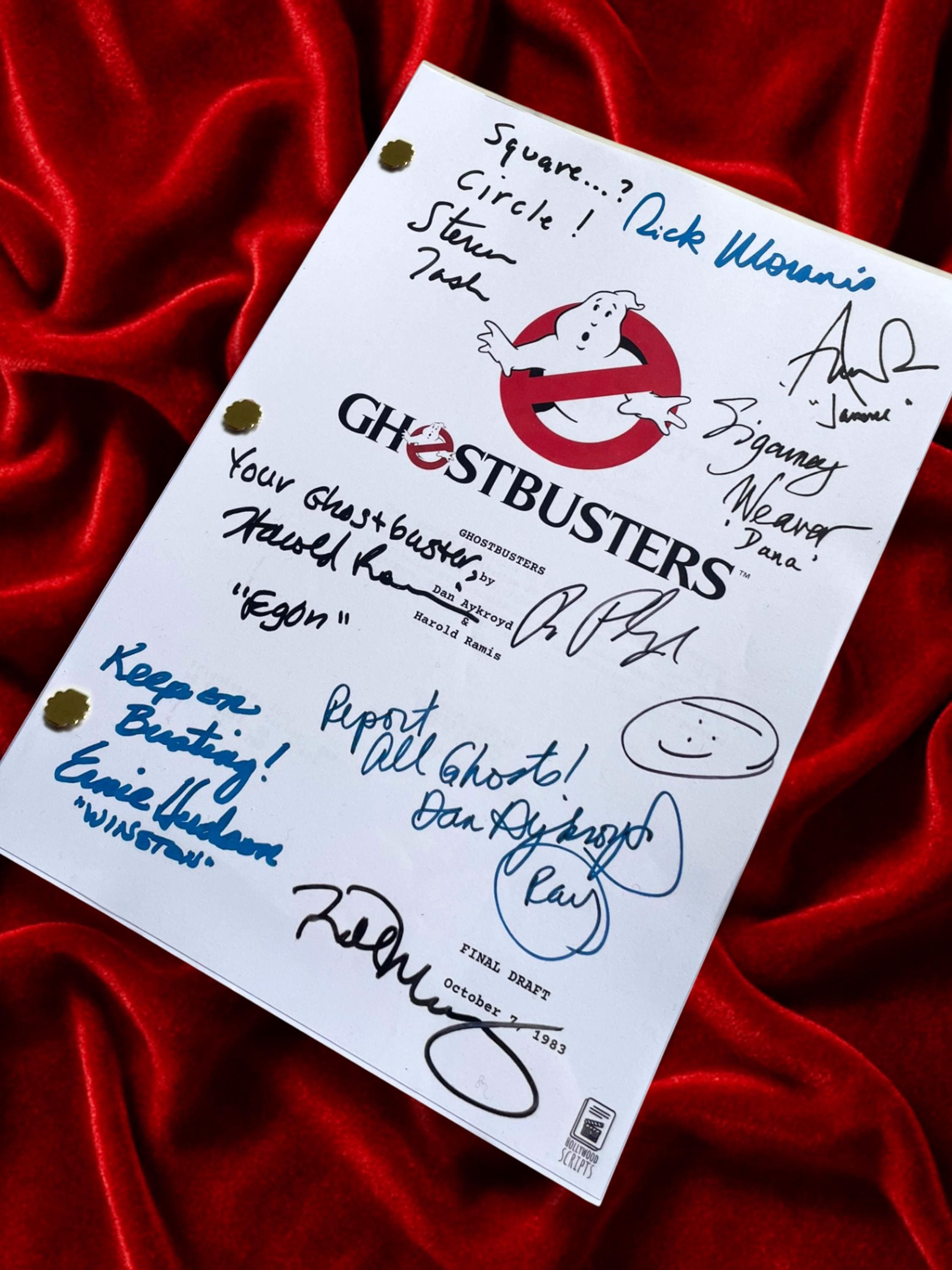 Ghostbusters prop, movie lovers gifts, signed movie script