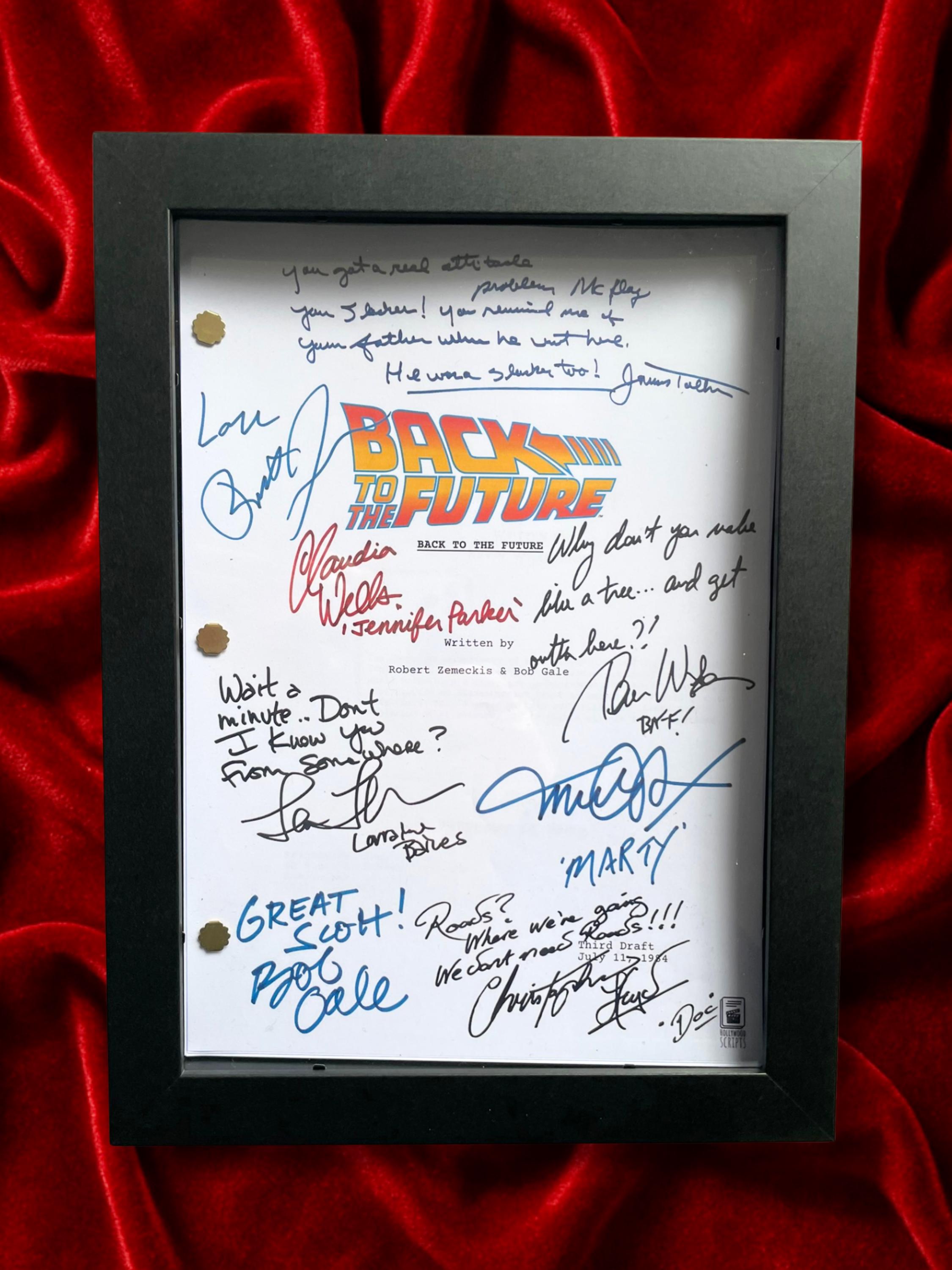 Back To The Future, Signed Movie Script, Full Screenplay Reproduction + Cast Autographs
