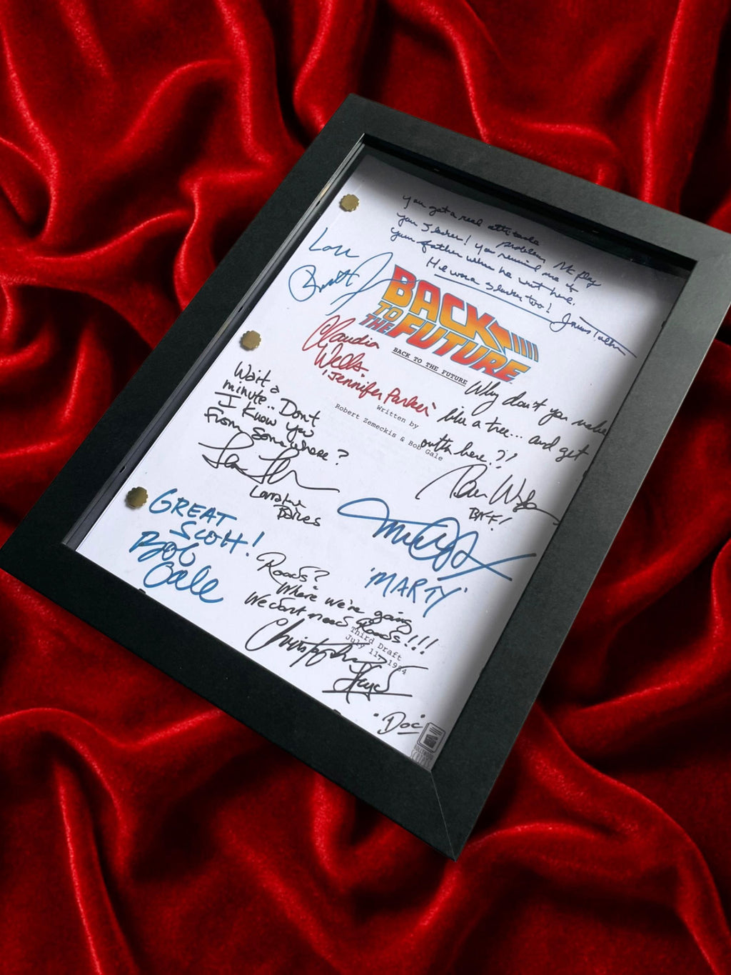 Back To The Future, Signed Movie Script, Full Screenplay Reproduction + Cast Autographs