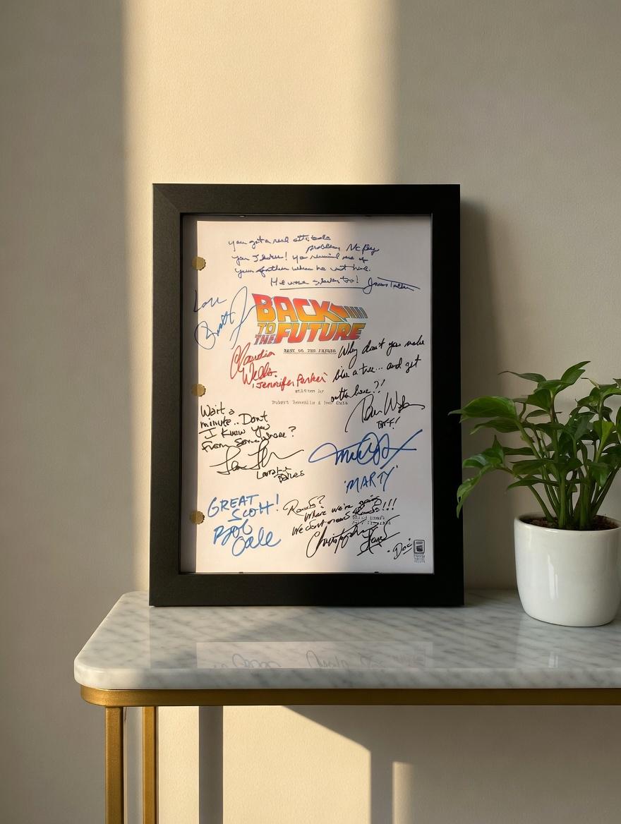 Back To The Future, Signed Movie Script, Full Screenplay Reproduction + Cast Autographs