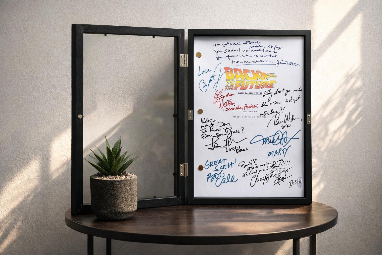 Back To The Future Signed Movie Script Memorabilia with Michael J Fox, Christopher Lloyd & Cast Autographs