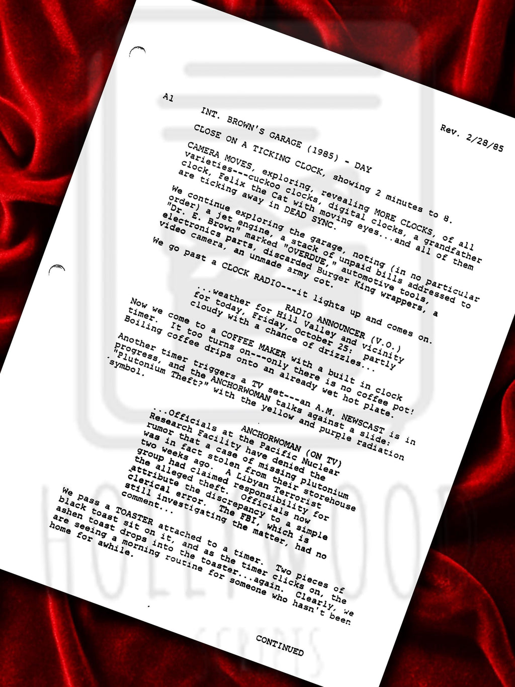 Back To The Future, Signed Movie Script, Full Screenplay Reproduction + Cast Autographs