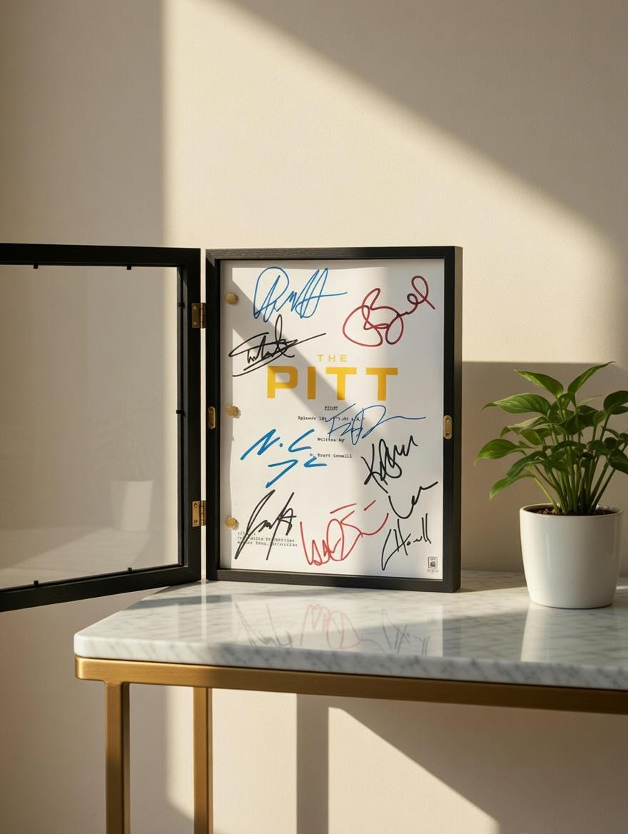 The Pitt TV Signed Pilot TV Show Script with Noah Wyle, Patrick Ball & Katherine LaNasa Autographs
