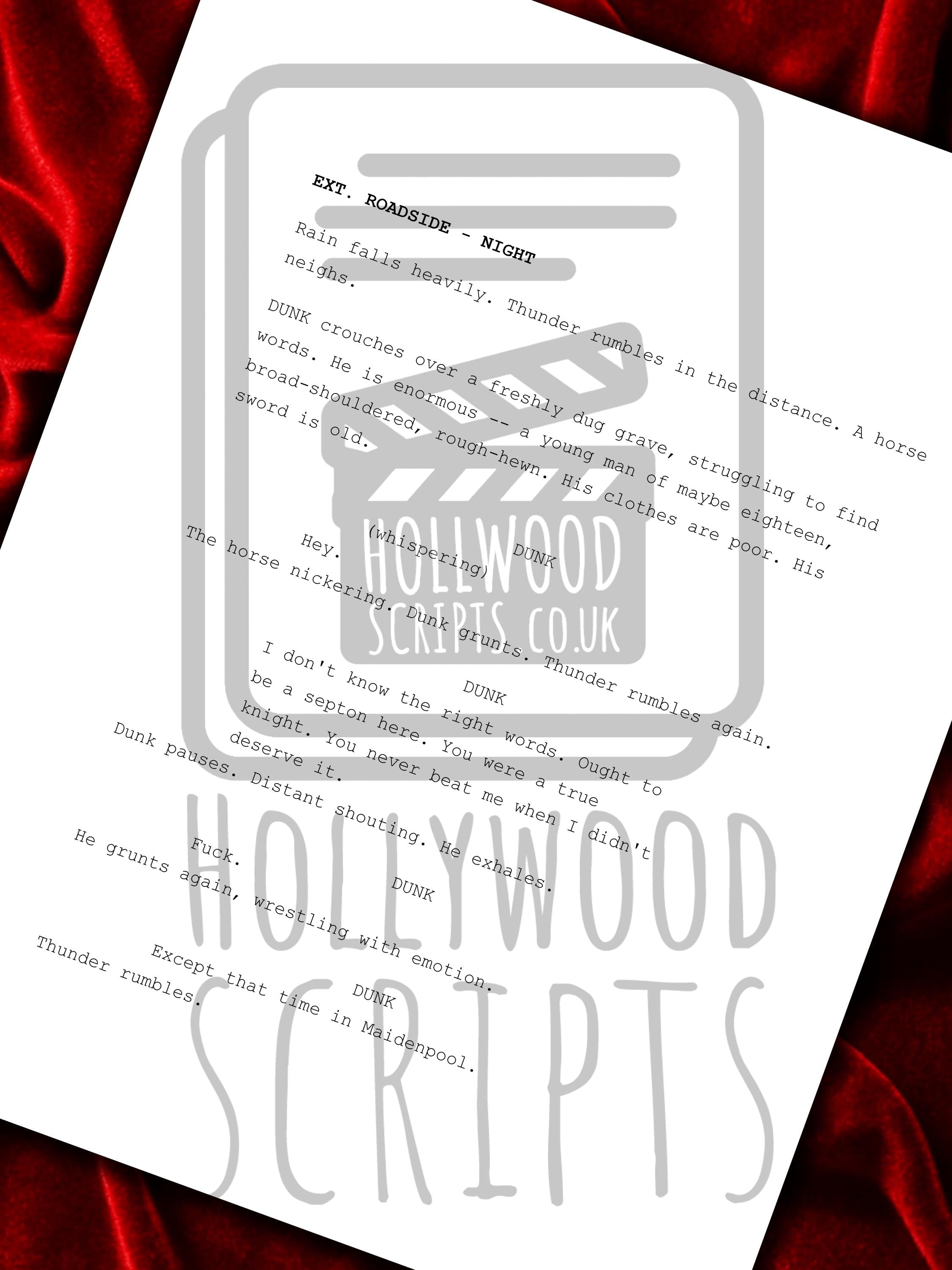 A Knight of the Seven Kingdoms Signed Movie Script, Full Screenplay Reproduction + Cast Autographs
