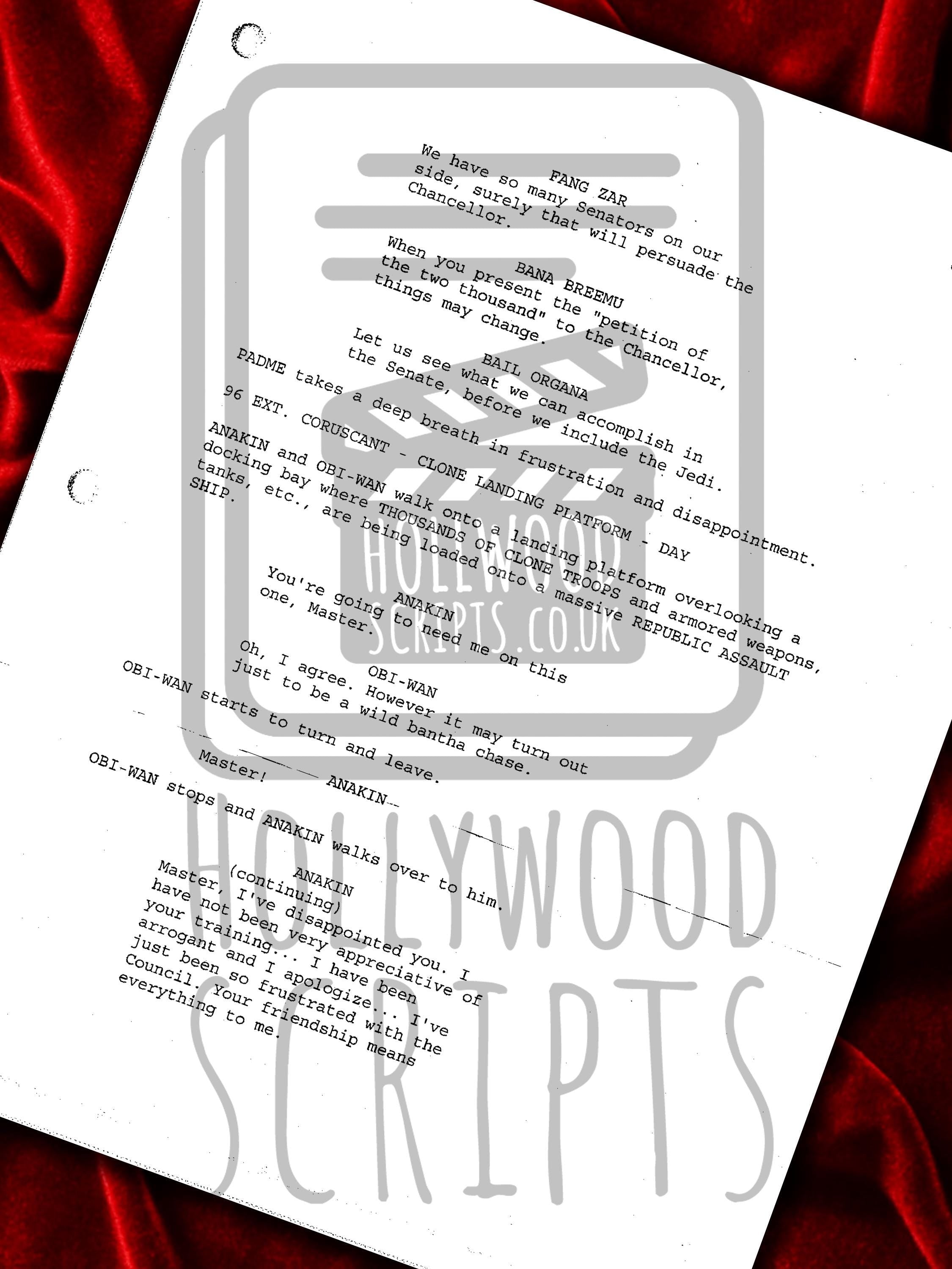 Star Wars Episode III - Revenge of the Sith, Signed Movie Script, Reproduction Full Screenplay + Cast Autographs