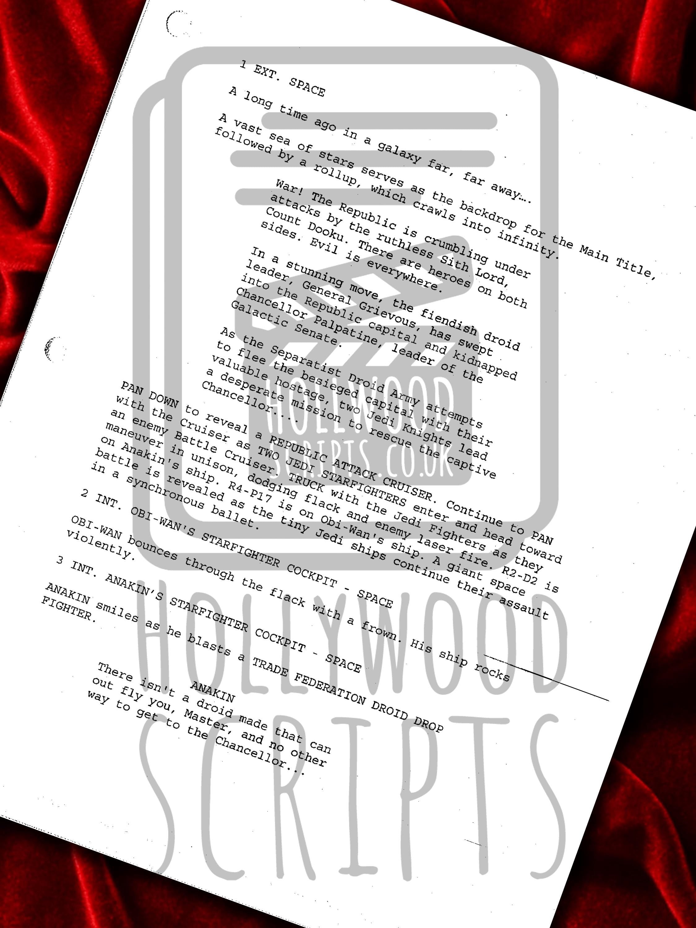Star Wars: Episode III - Revenge of the Sith, Signed Movie Script, Full Screenplay Reproduction + Cast Autographs