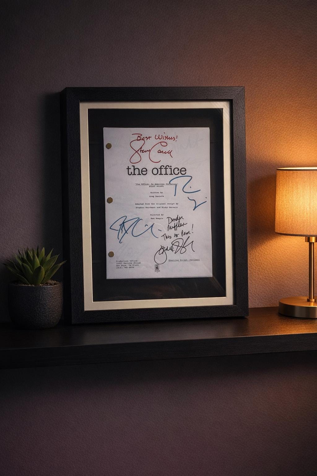 The Office US Pilot TV Show Signed Script with Steve Carell, Rainn Wilson, John Krasinski & Jenna Fischer Autographs