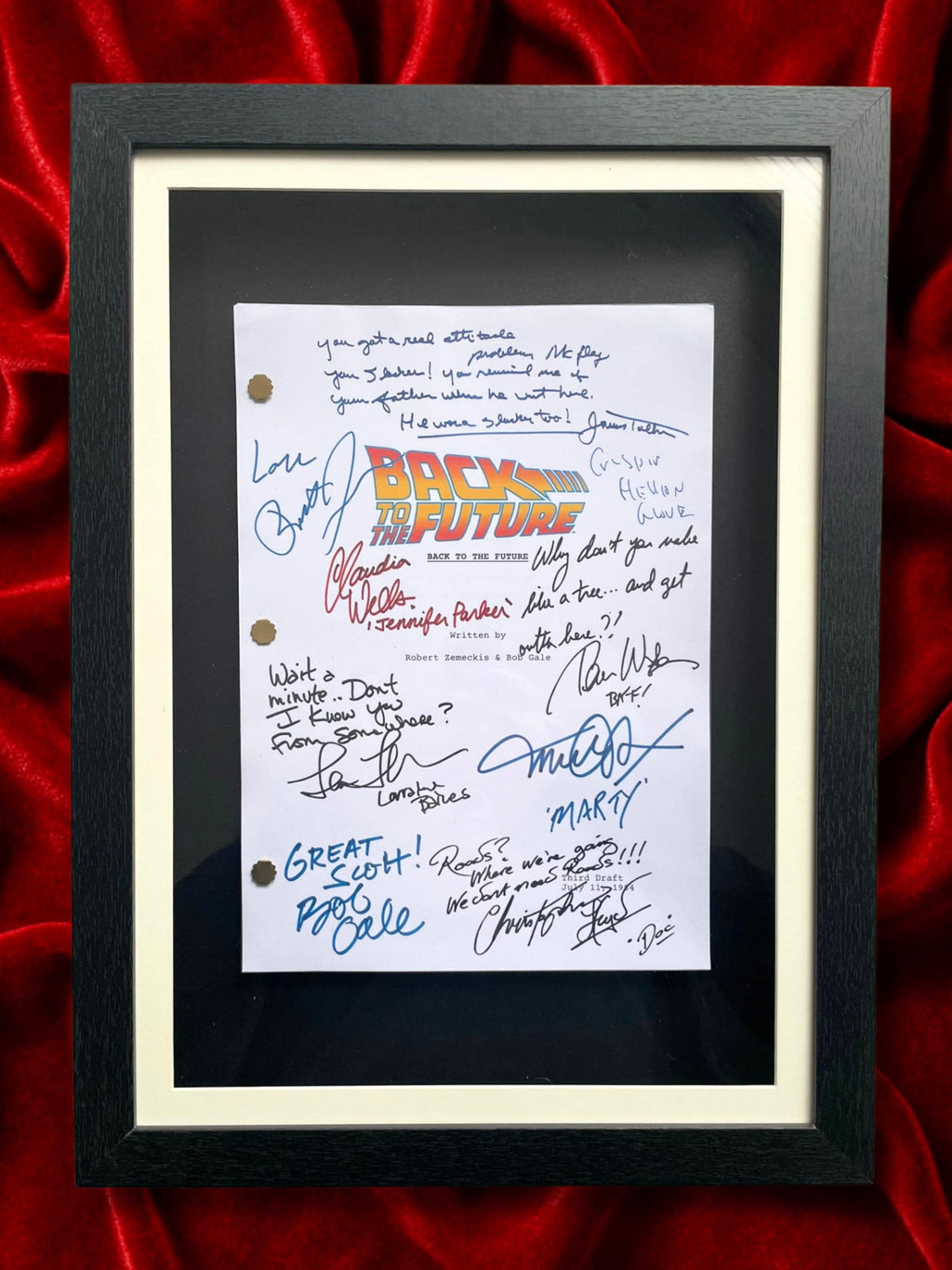 Back To The Future, Signed Movie Script, Full Screenplay Reproduction + Cast Autographs