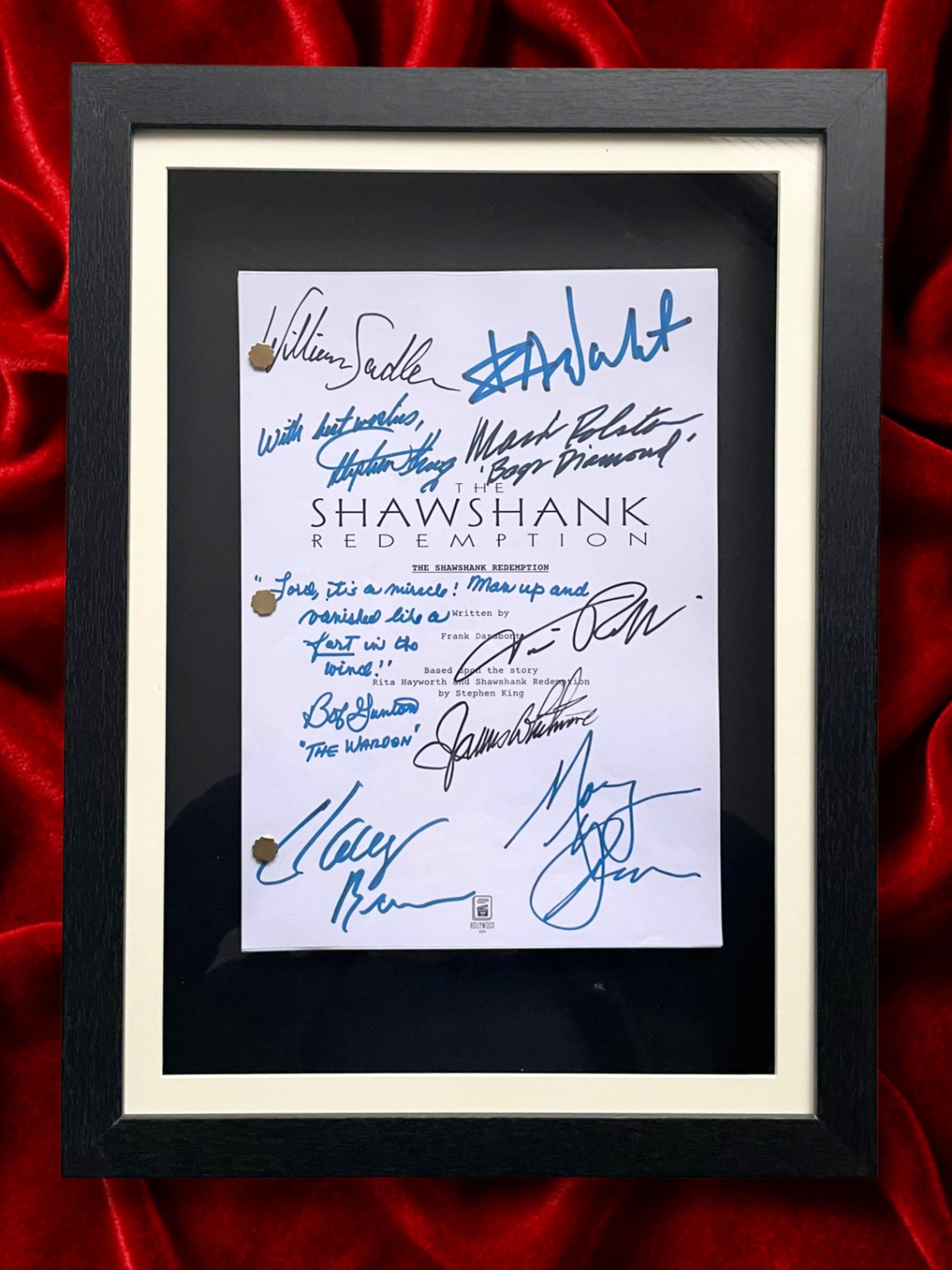 Shawshank Redemption, Signed Movie Script, Full Screenplay Reproduction + Cast Autographs, Morgan Freeman