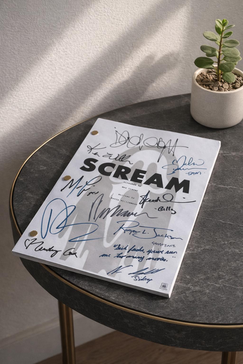 SCREAM Signed Movie Script, Full Screenplay Reproduction + Cast Autographs