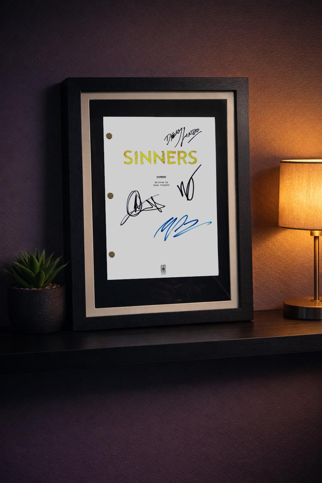 Sinners Signed Movie Script, Full Screenplay Reproduction + Cast Autographs, Sinners Merch, Movie Props