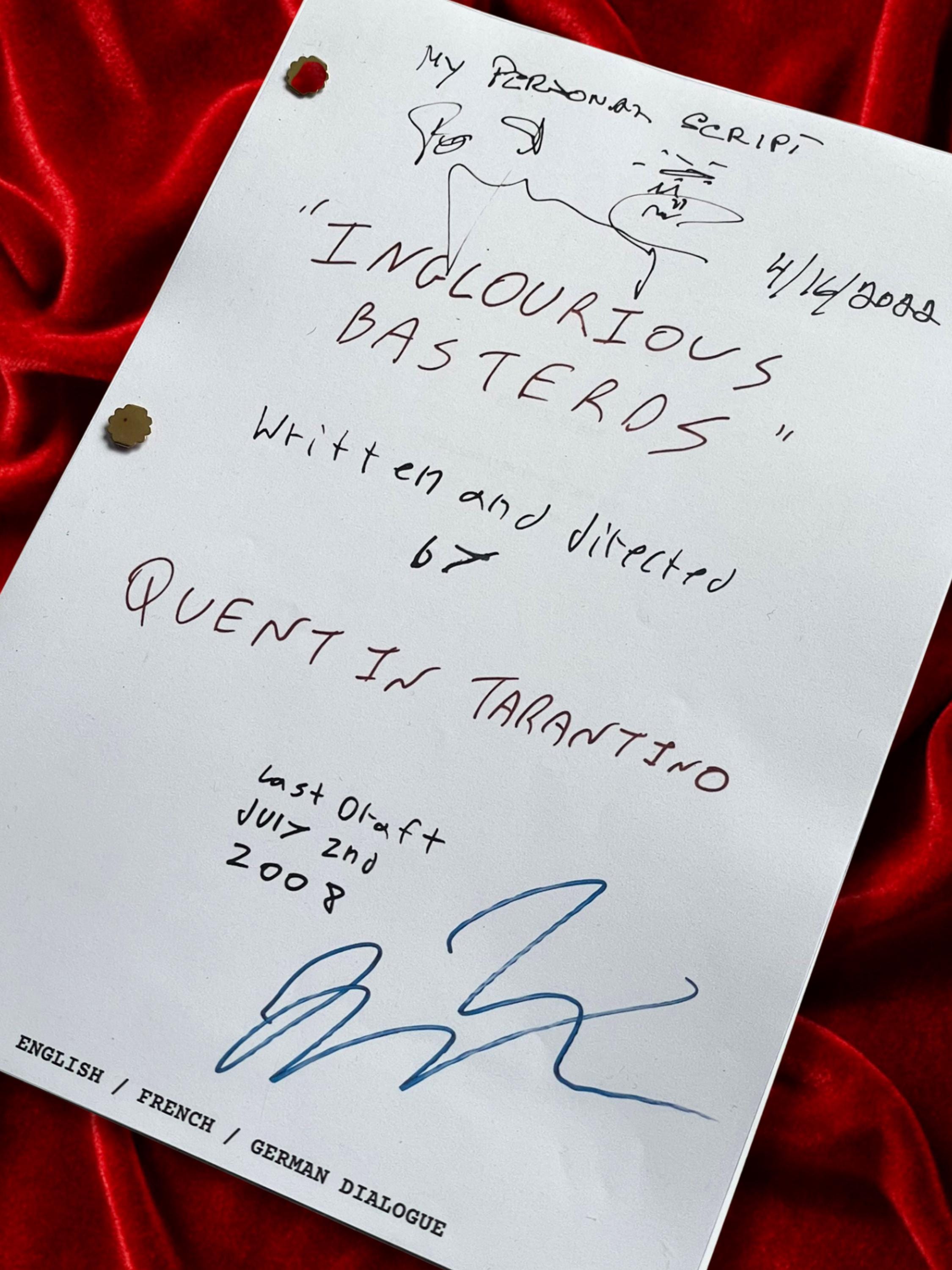 Inglourious Basterds, Signed Movie Script, Full Screenplay Reproduction, Quentin Tarantino + Cast Autographs