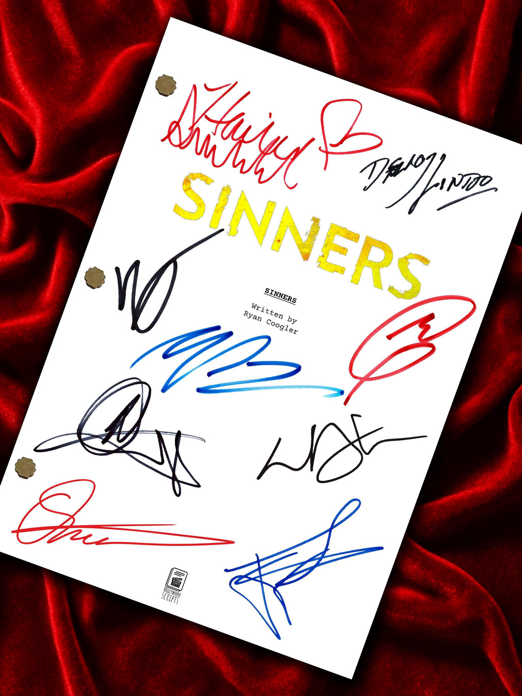 Sinners, Signed Movie Script, Full Screenplay Reproduction + Cast Autographs