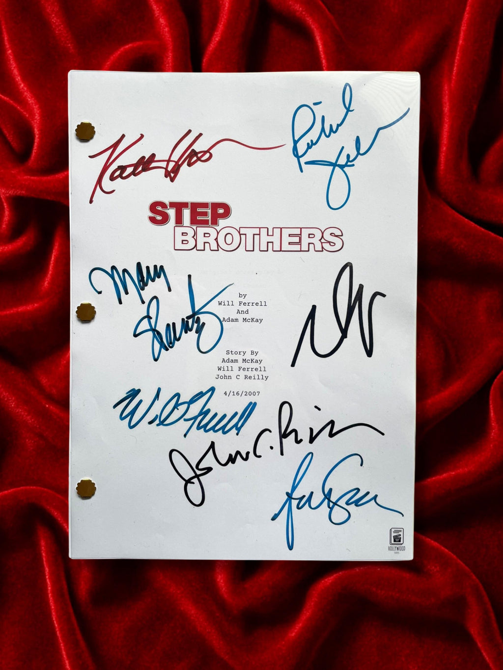 Step Brothers, Signed Movie Script, Full Screenplay Reproduction + Cast Autographs "Boats 'N Hoes" Prestige Worldwide