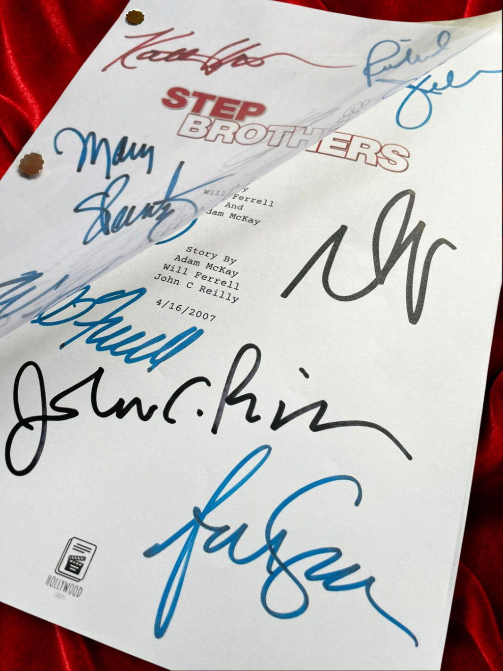 Step Brothers, Signed Movie Script, Full Screenplay Reproduction + Cast Autographs "Boats 'N Hoes" Prestige Worldwide
