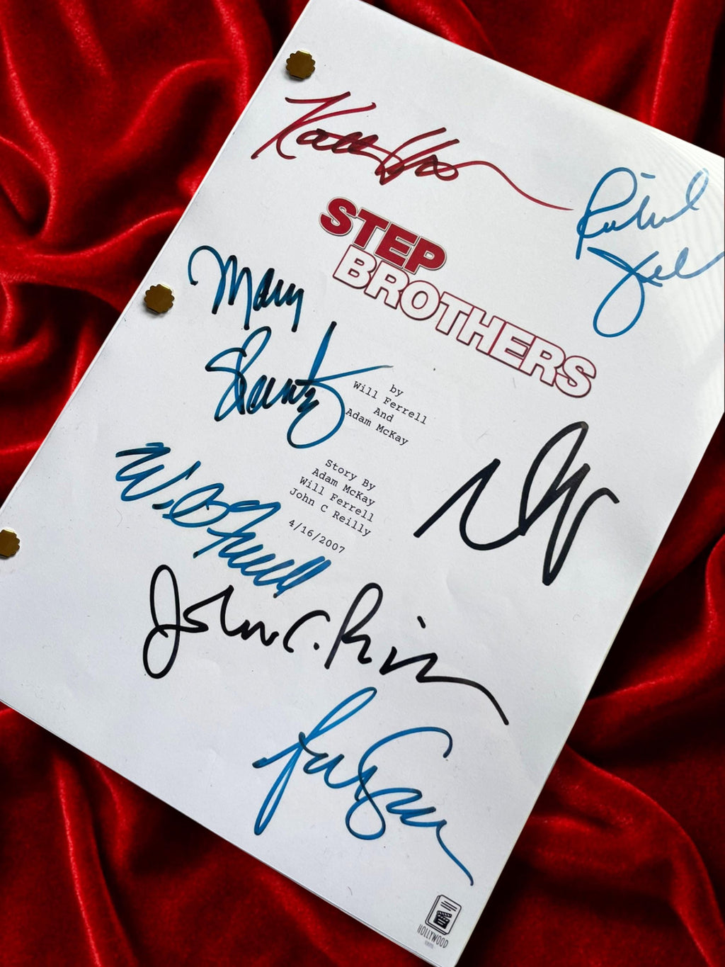 Step Brothers, Signed Movie Script, Full Screenplay Reproduction + Cast Autographs "Boats 'N Hoes" Prestige Worldwide