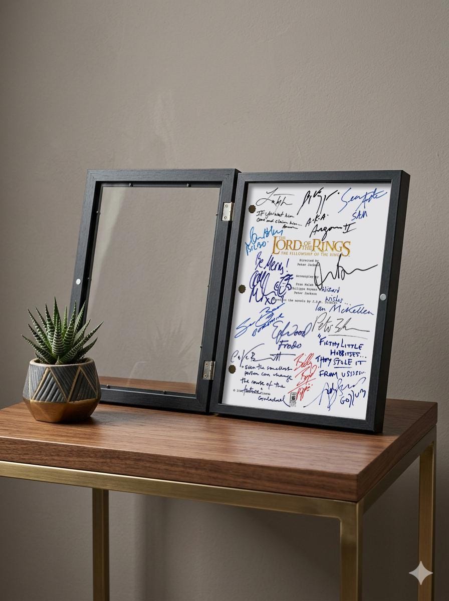 Lord of The Rings: Fellowship Of The Rings, Signed Movie Script with Elijah Wood, Orlando Bloom, Sean Bean & Cast Autographs