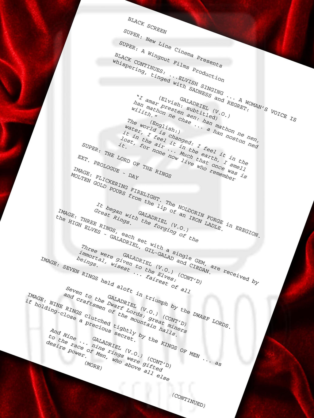 Fellowship Of The Ring Signed Movie Script, Lord of The Rings Reproduction, Full Screenplay Framed  + Cast Autographs