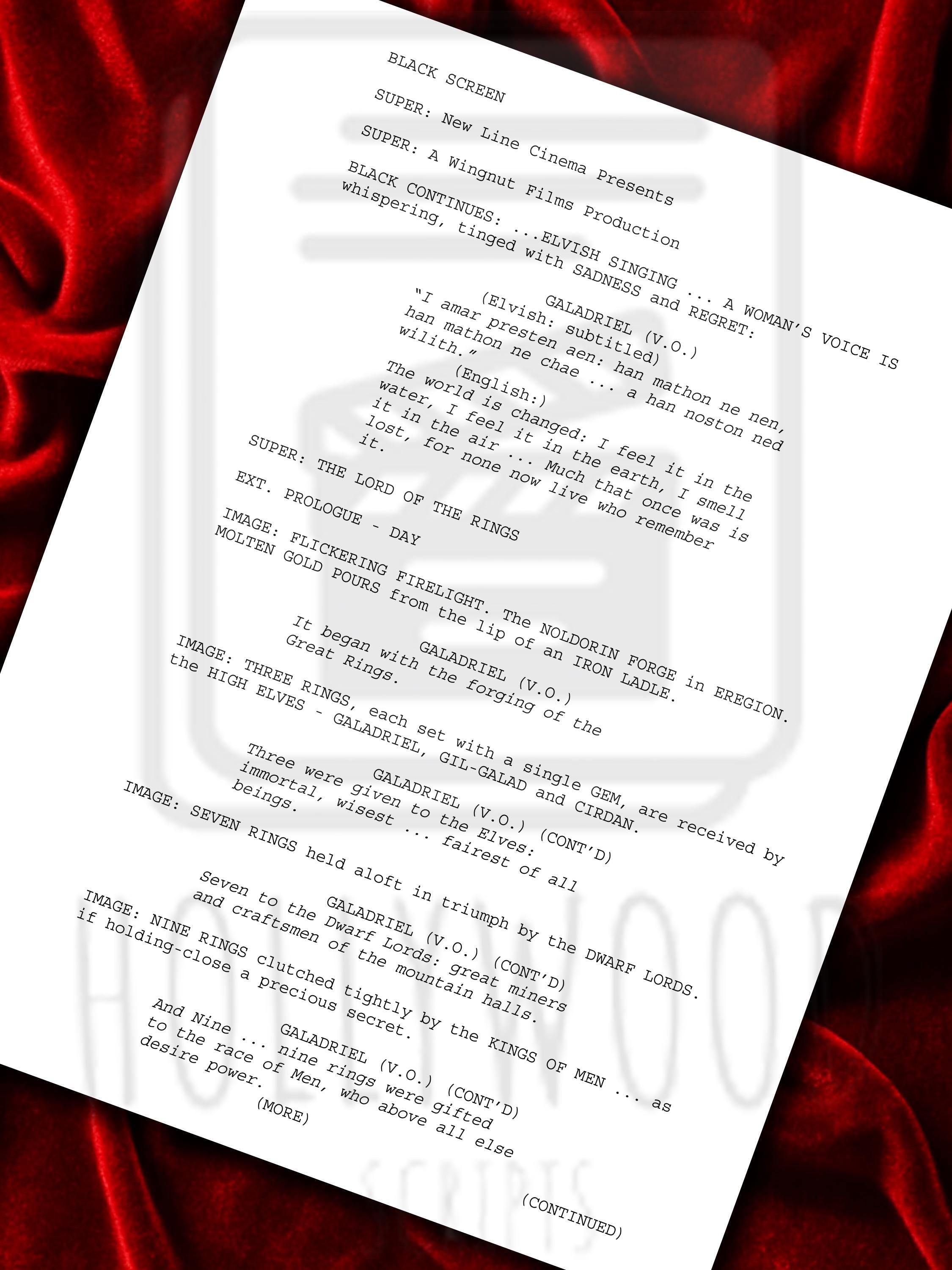 Fellowship Of The Ring Signed Movie Script, Lord of The Rings Reproduction, Full Screenplay Framed  + Cast Autographs