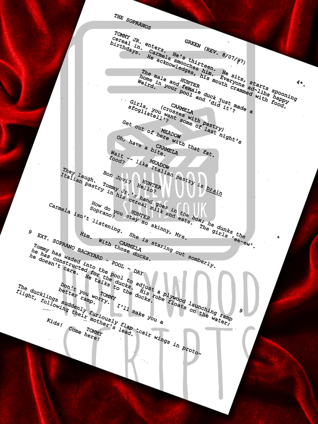The Sopranos Signed TV Pilot Script, Full Screenplay Framed Reproduction + Cast Autographs, Movie Props